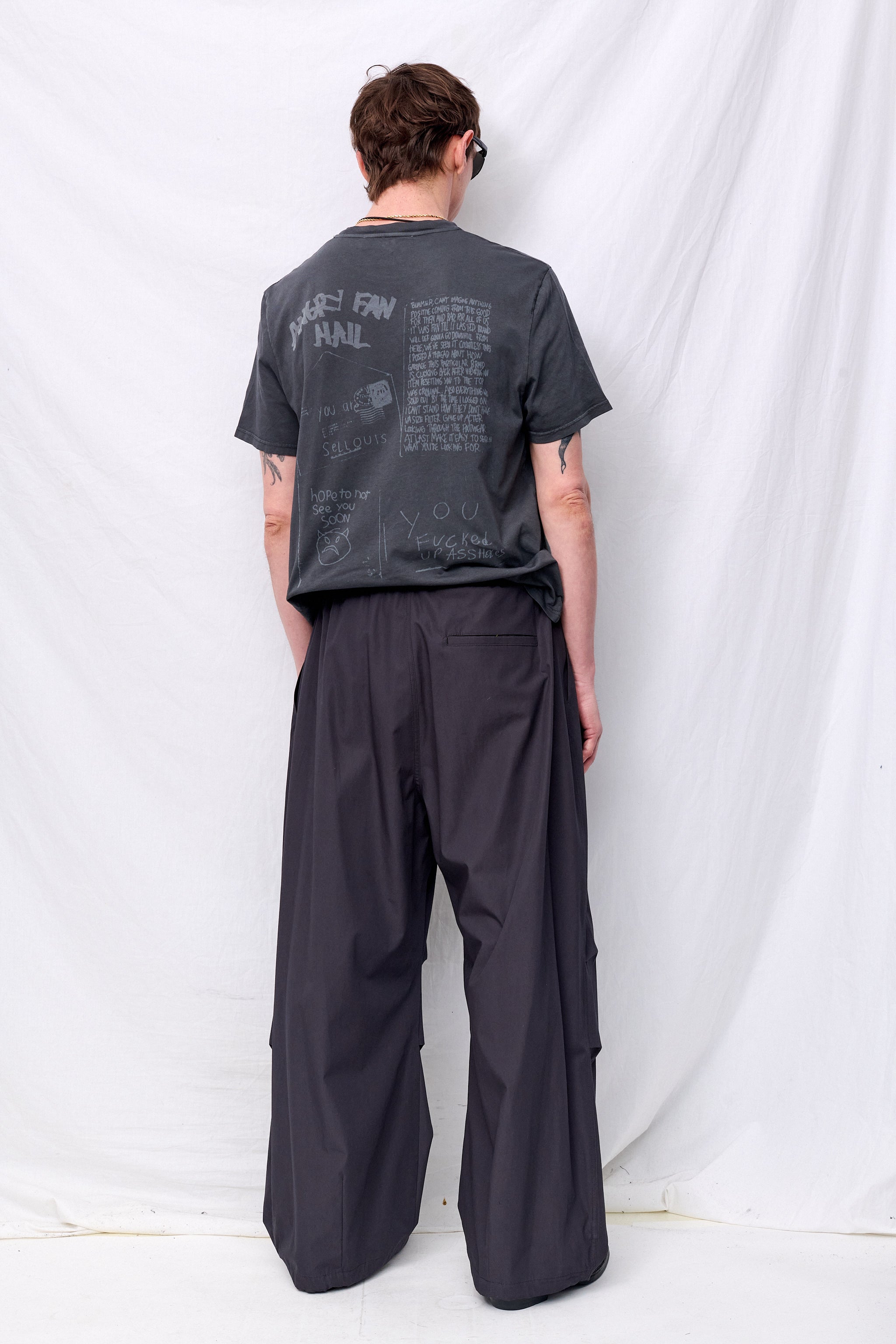 Charcoal Drawstring Wide Fatigue Pants