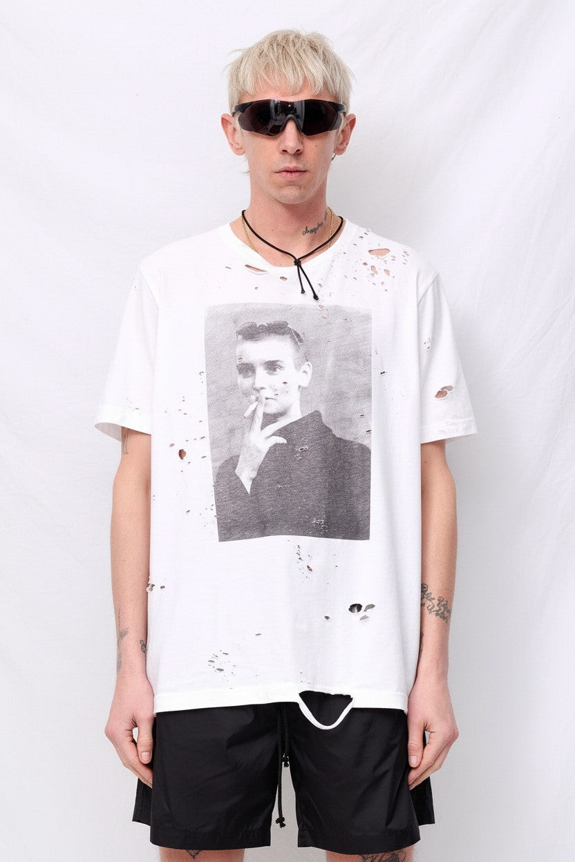 Distressed White Sinead T-Shirt