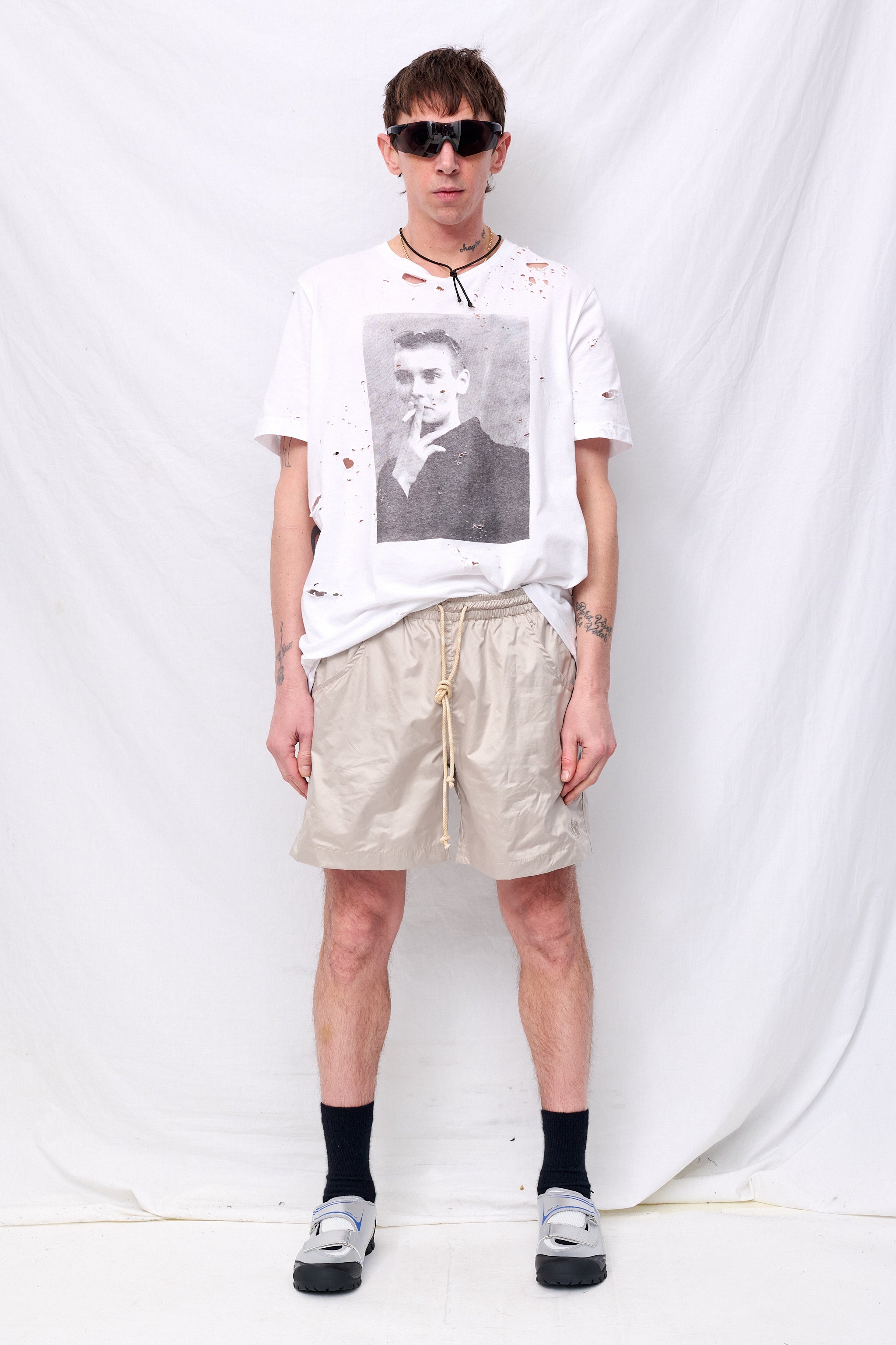 Silver Ecru Swim Shorts