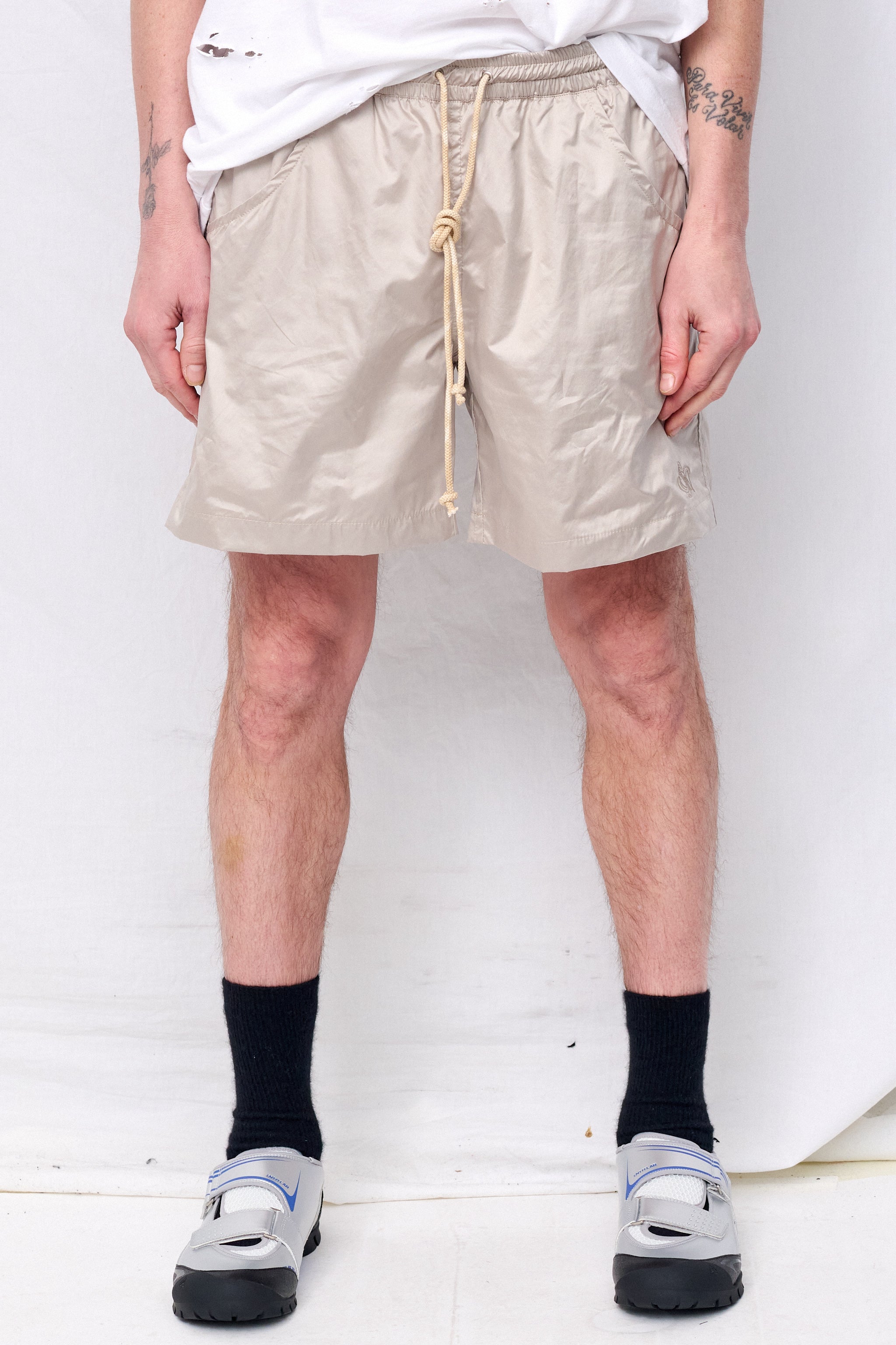 Silver Ecru Swim Shorts