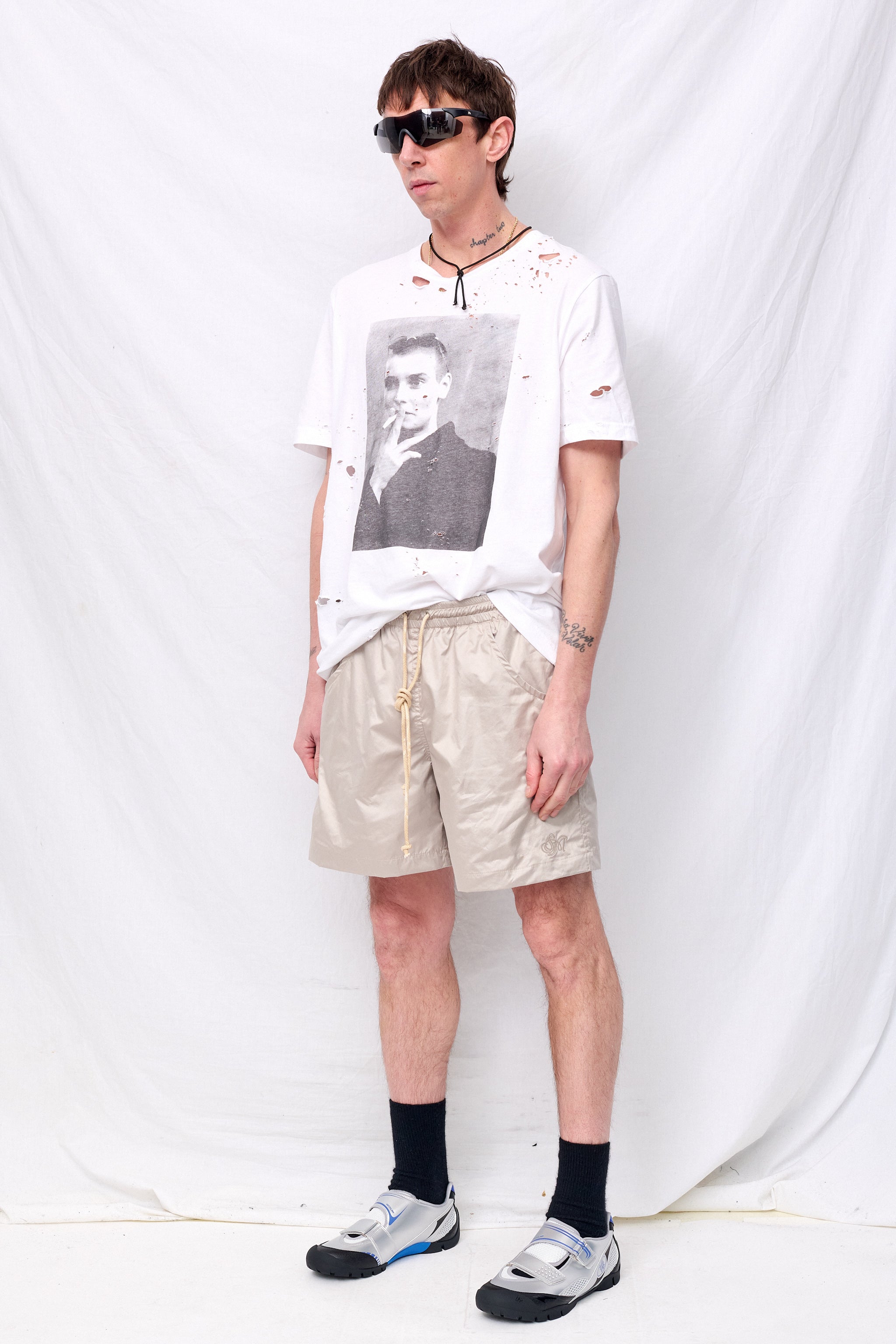 Silver Ecru Swim Shorts