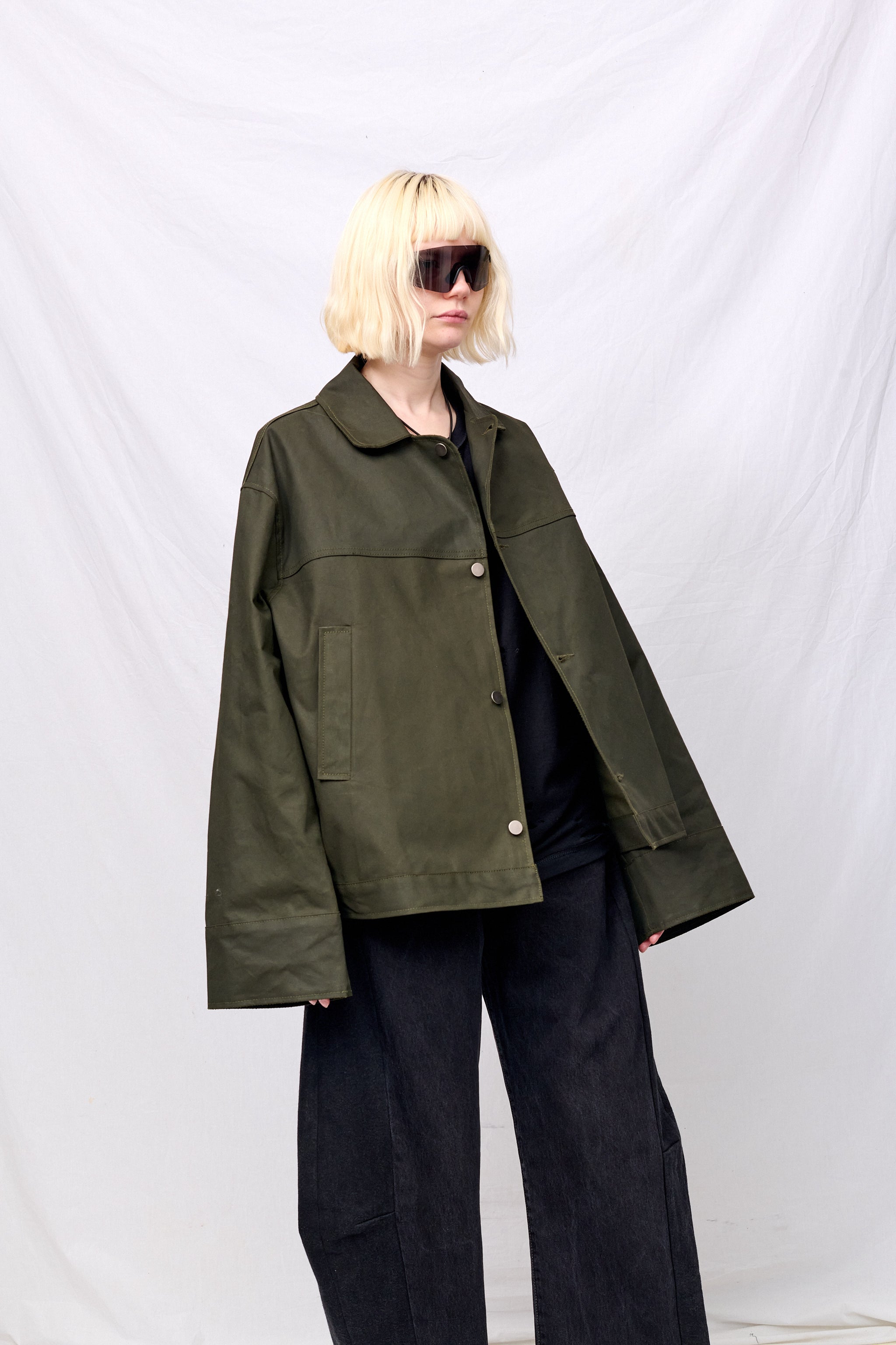 Green Wax Fireman Box Jacket