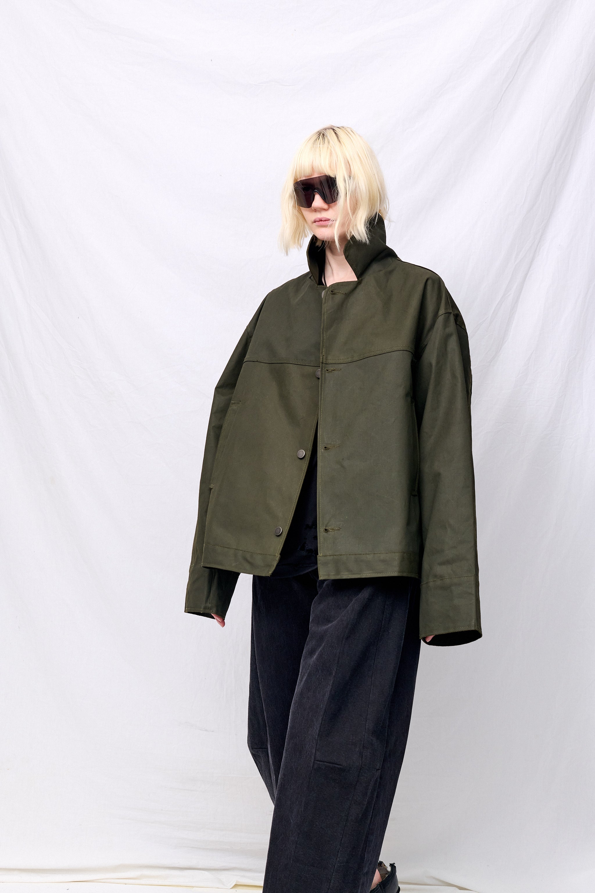 Green Wax Fireman Box Jacket