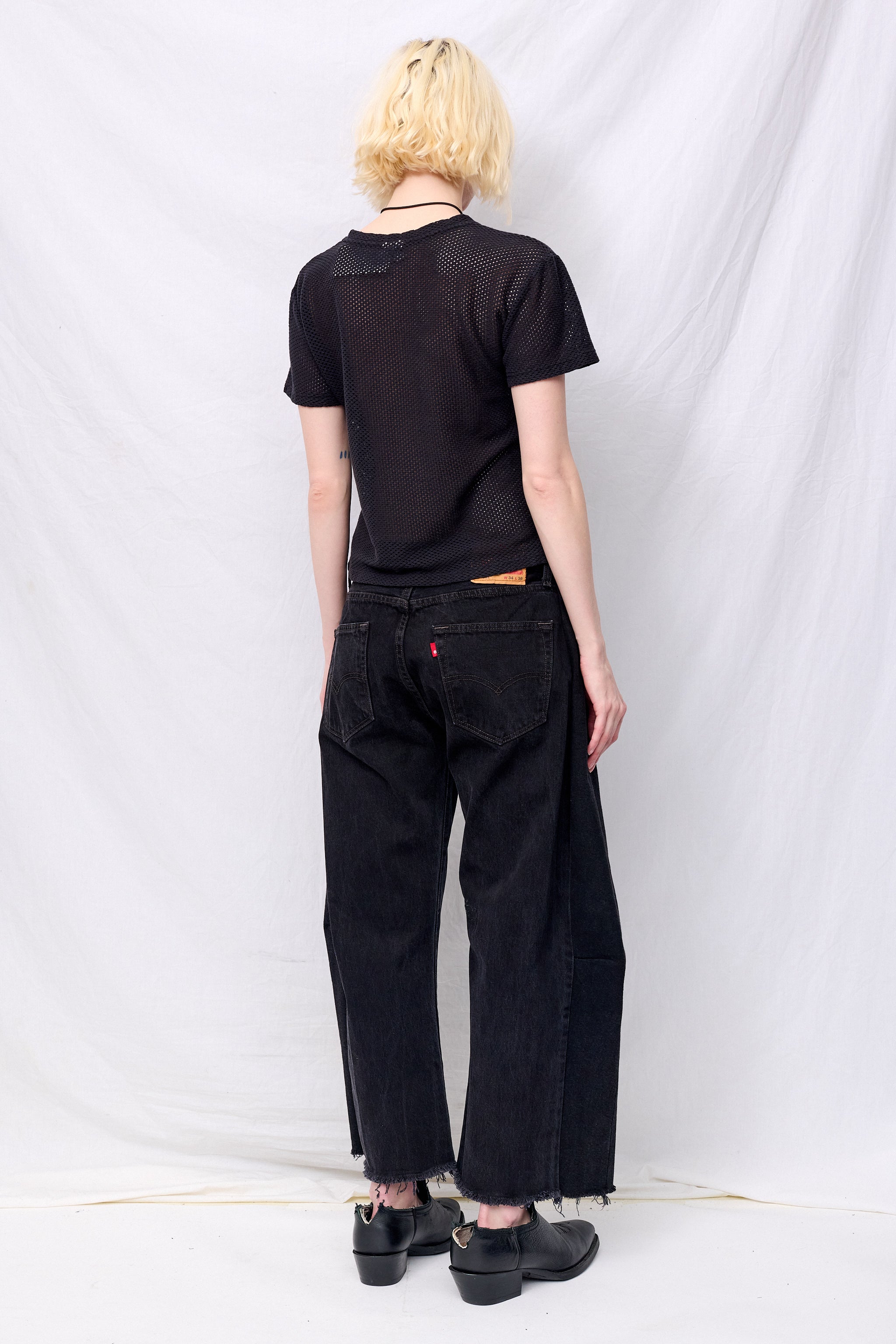 Black Carmen Mesh Cropped Tee