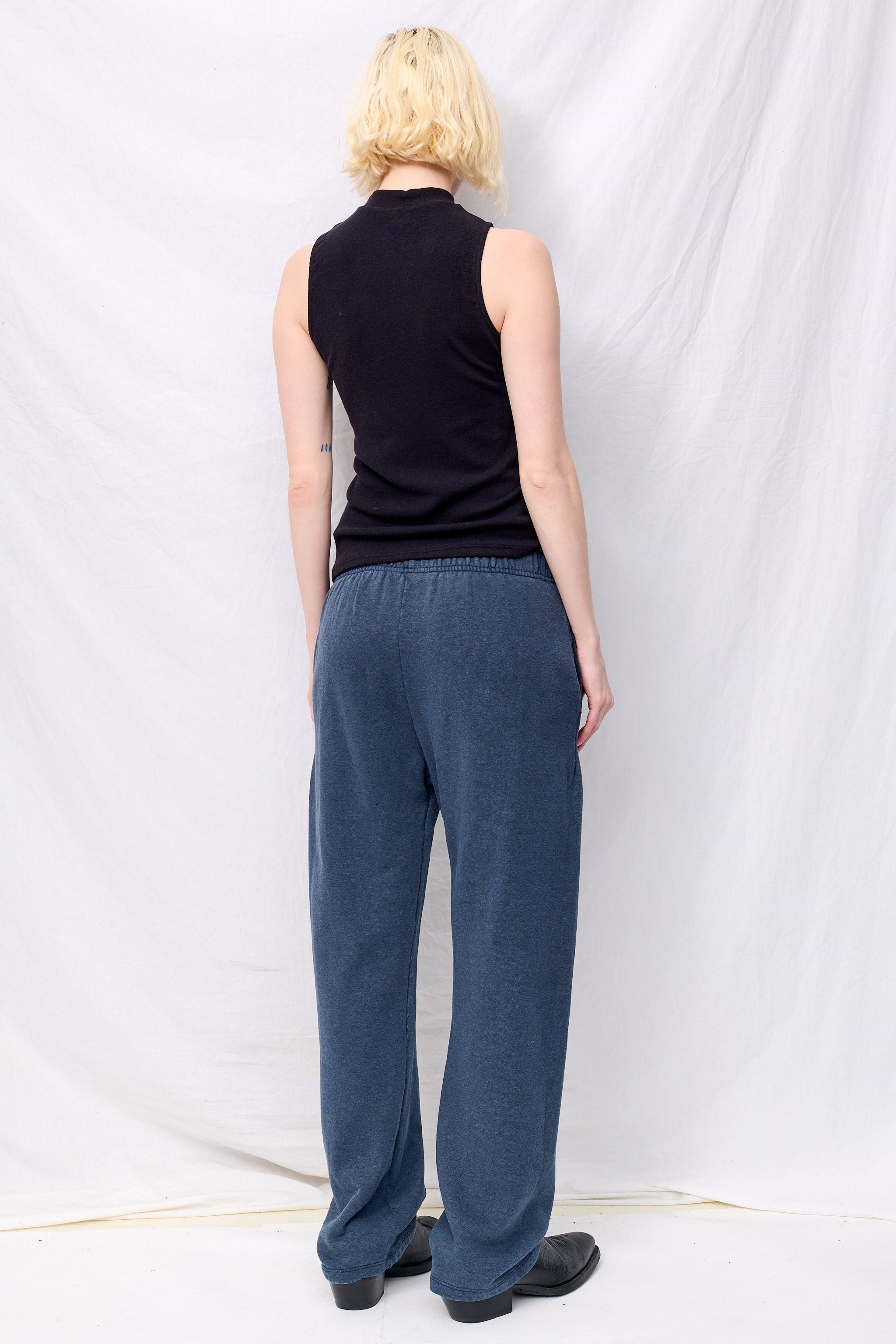 Black Mariposa Sleeveless Mock Tee