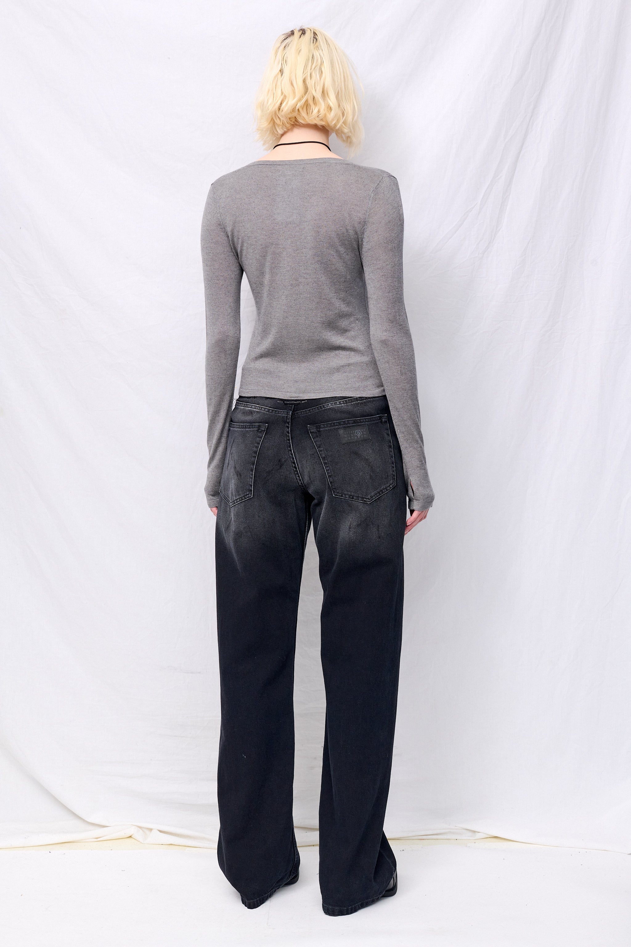 Heather Grey Silk Cashmere Hidden Buttoned Cardigan