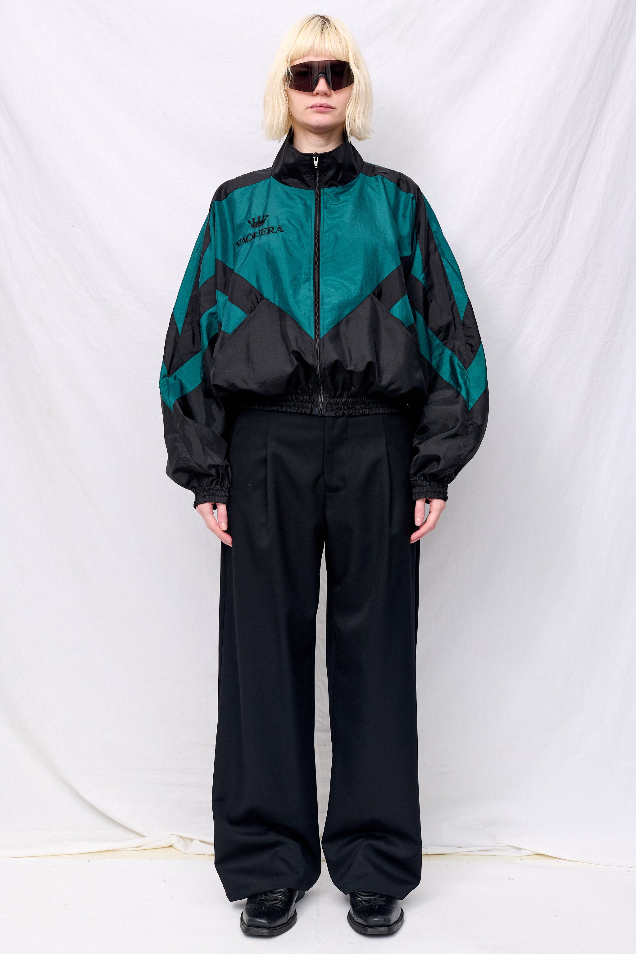 Black Green Windbreaker Woven