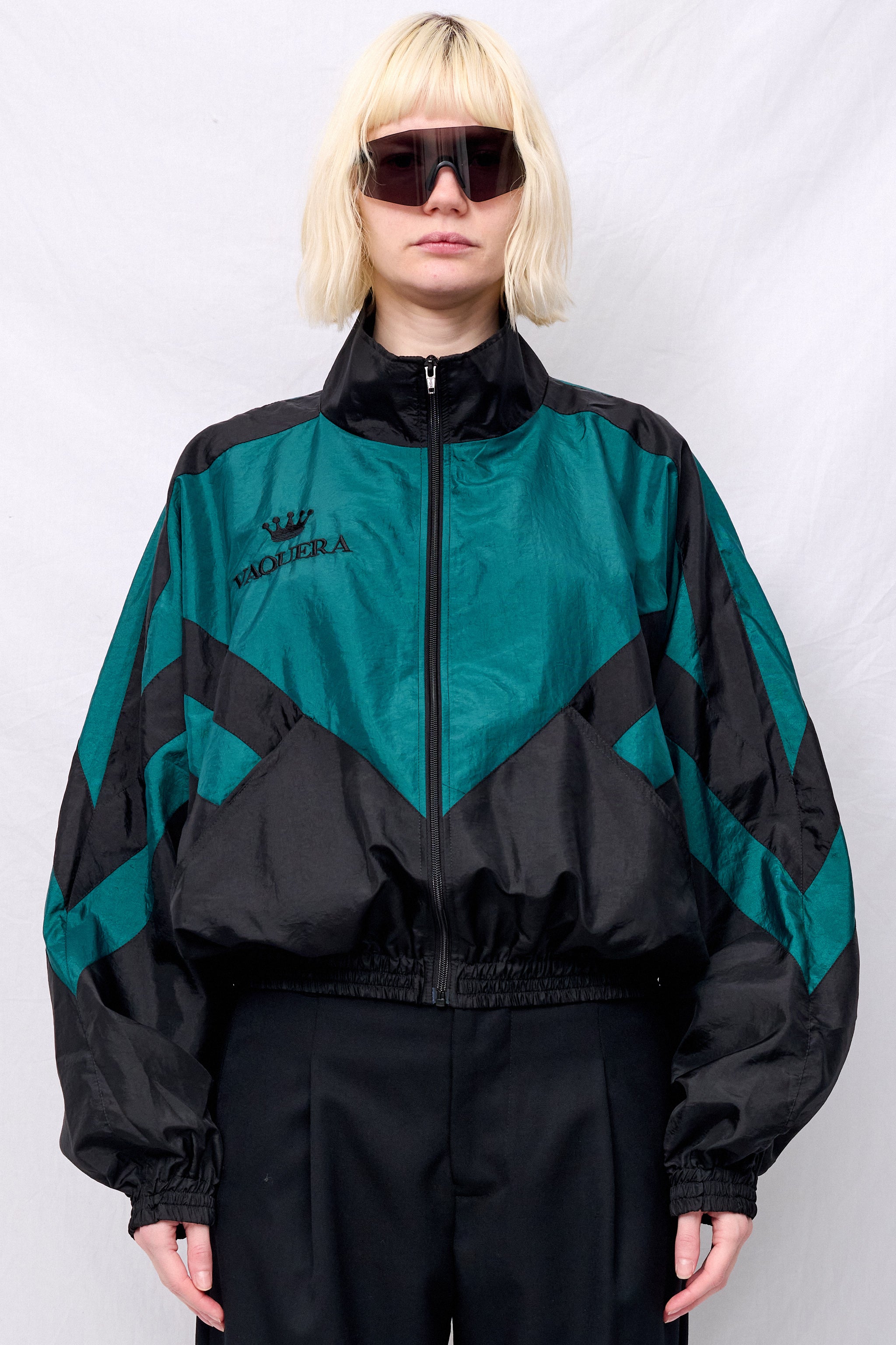 Black Green Windbreaker Woven