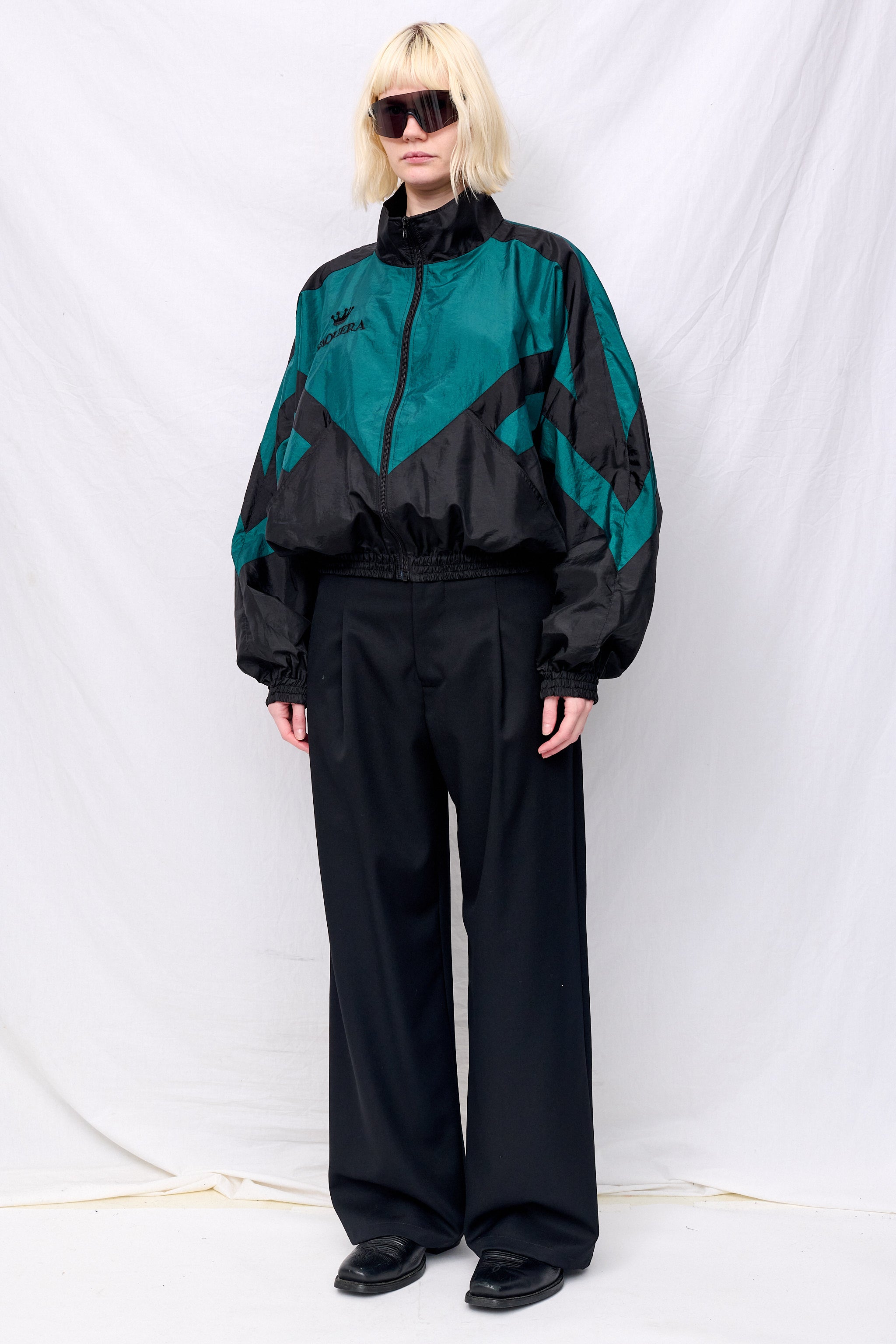 Black Green Windbreaker Woven