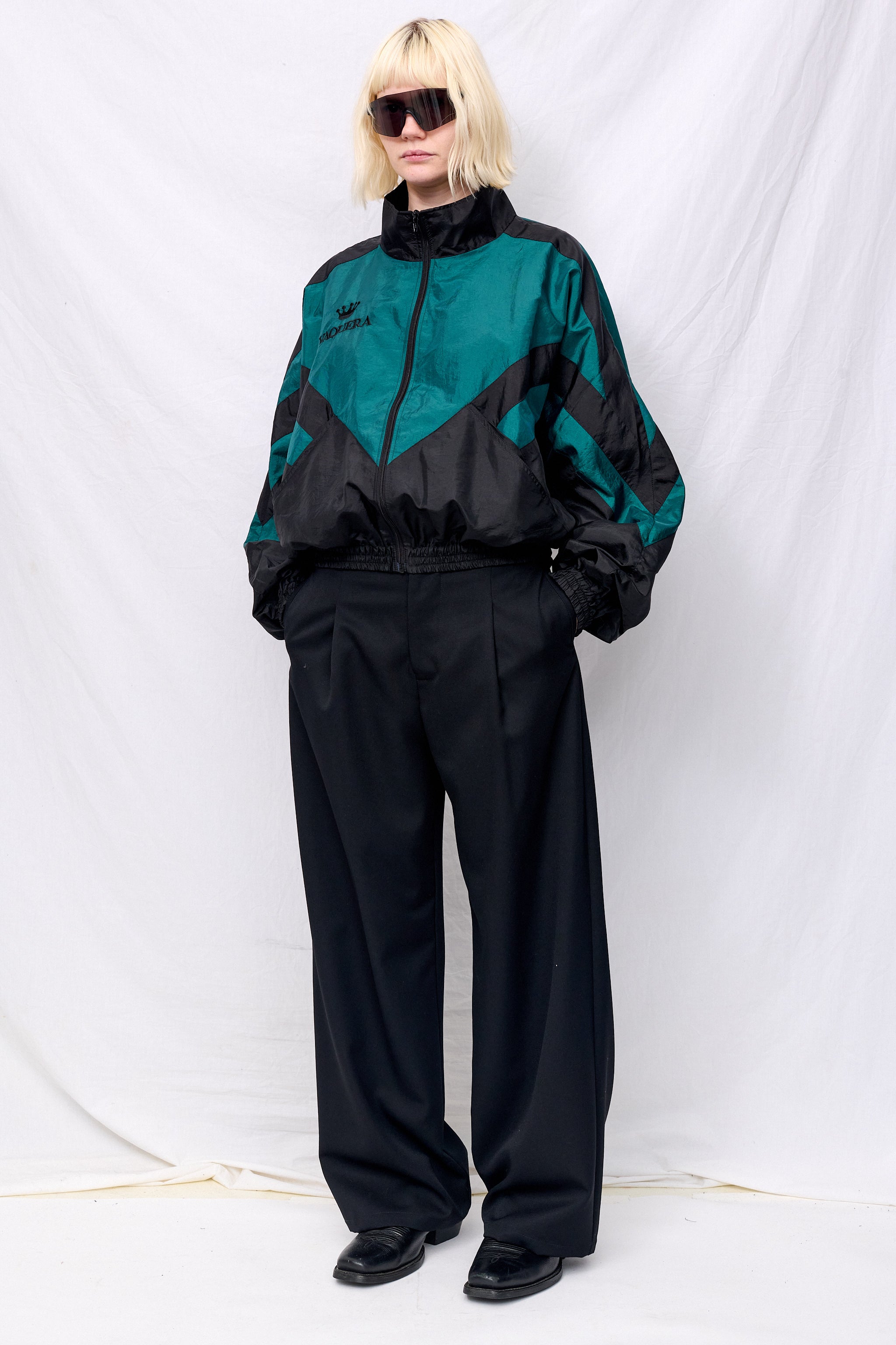 Black Green Windbreaker Woven
