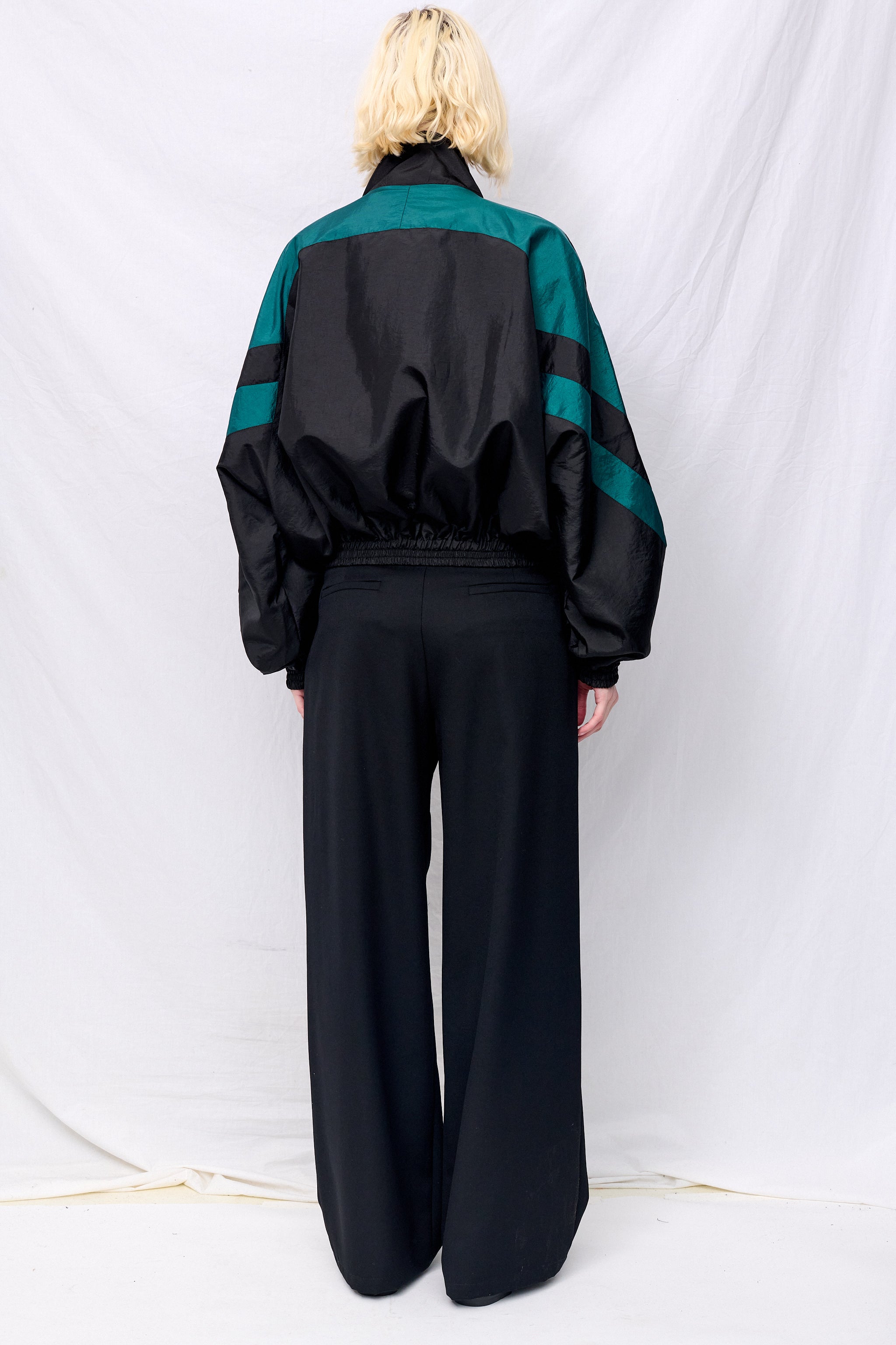 Black Green Windbreaker Woven