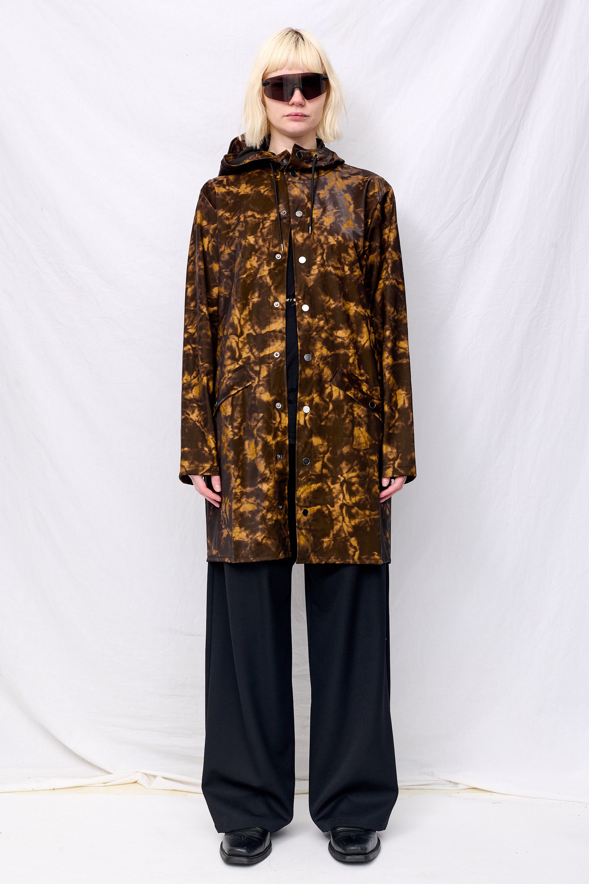Muddy Hooded Rain Long Jacket