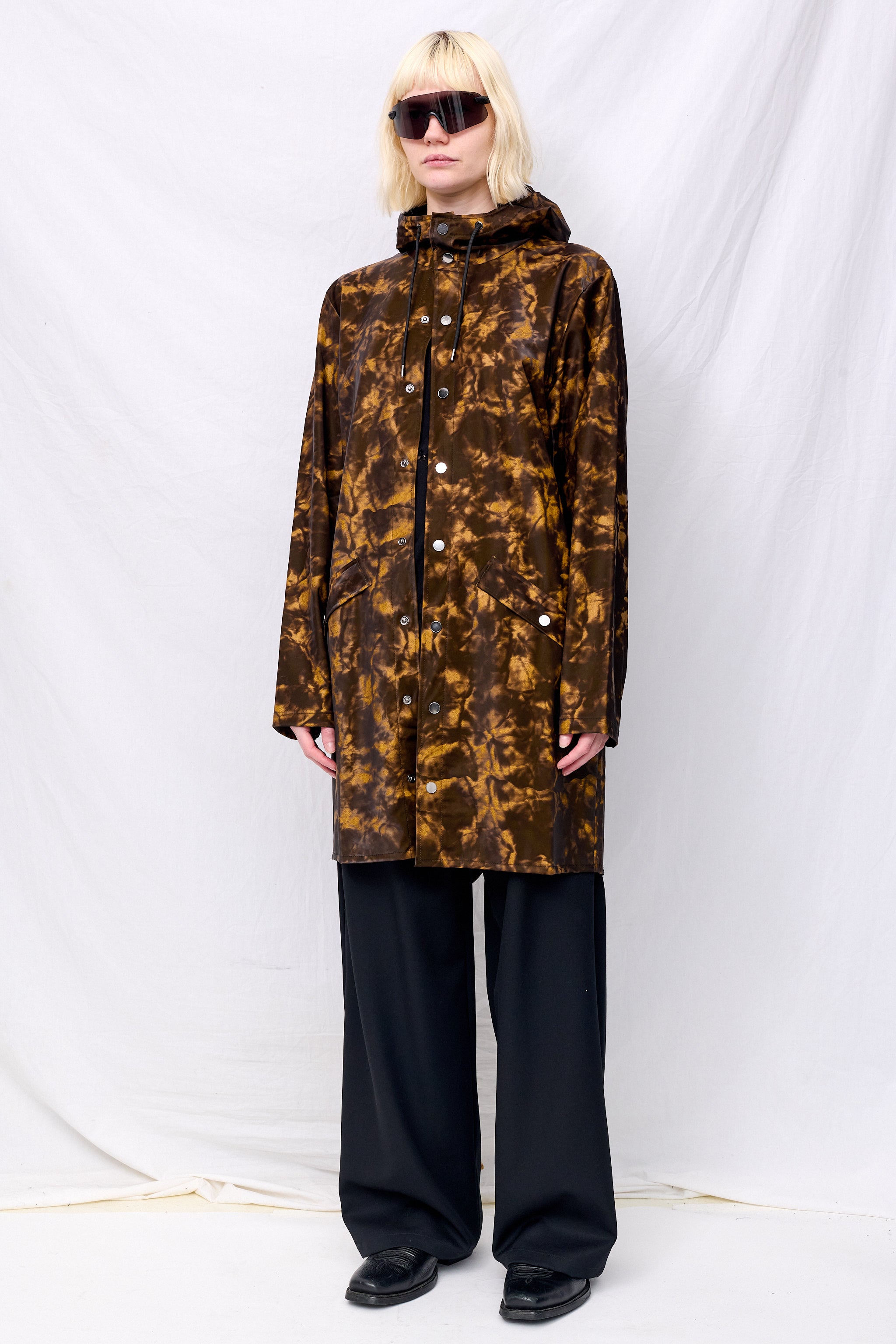 Muddy Hooded Rain Long Jacket