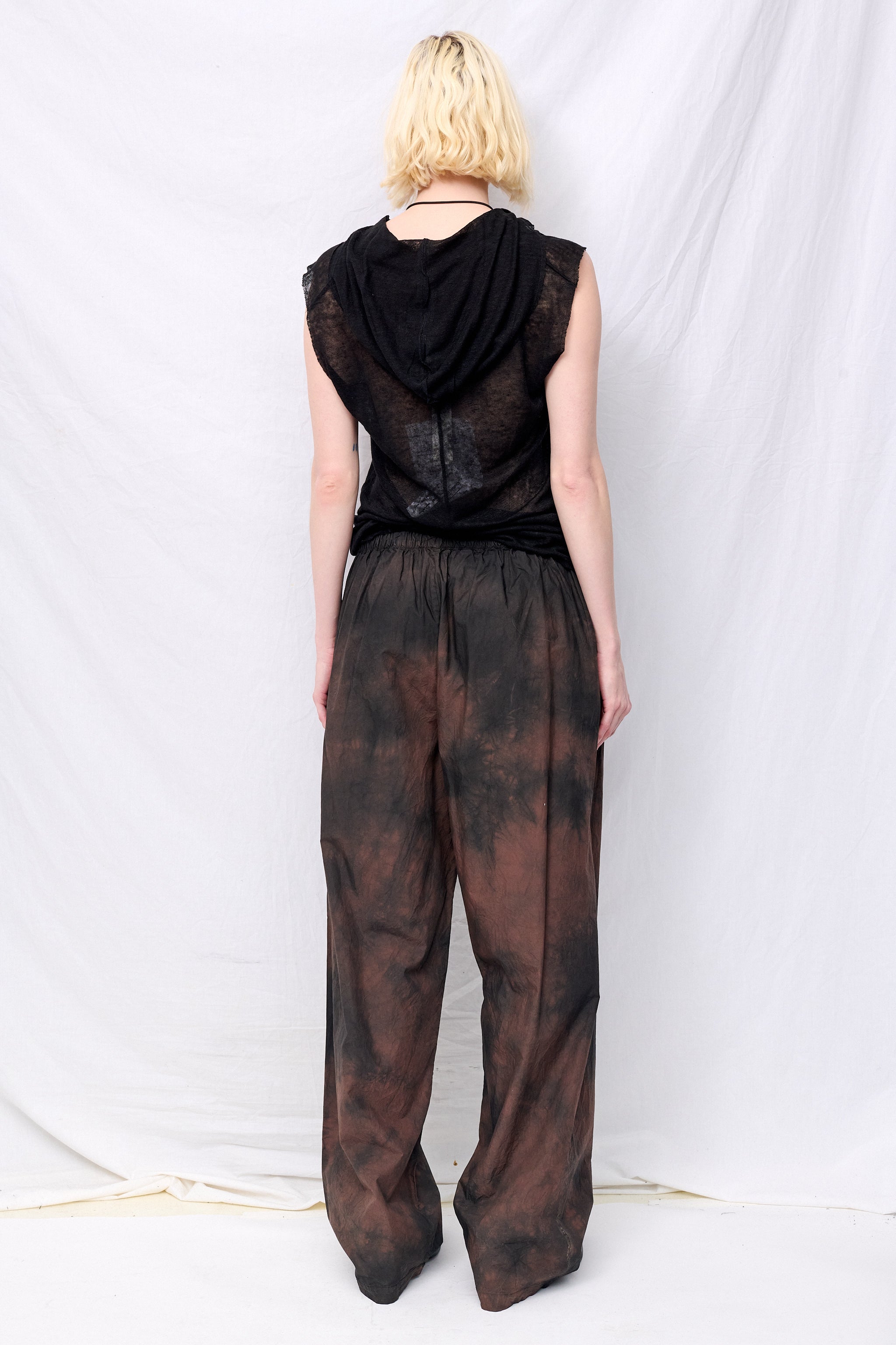 No.287 Brown/Black Poplin Flap Pocket Trousers