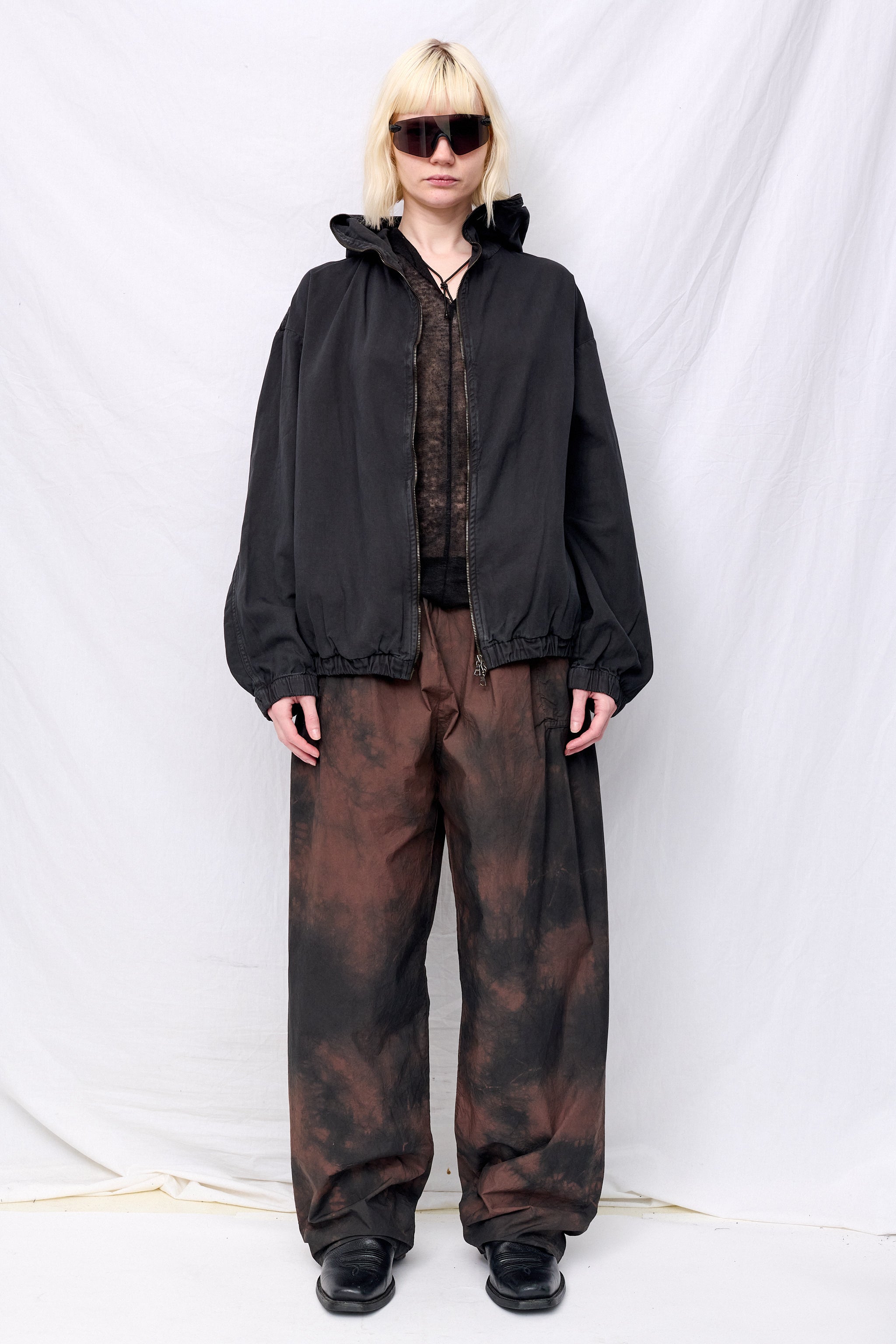 No.287 Brown/Black Poplin Flap Pocket Trousers