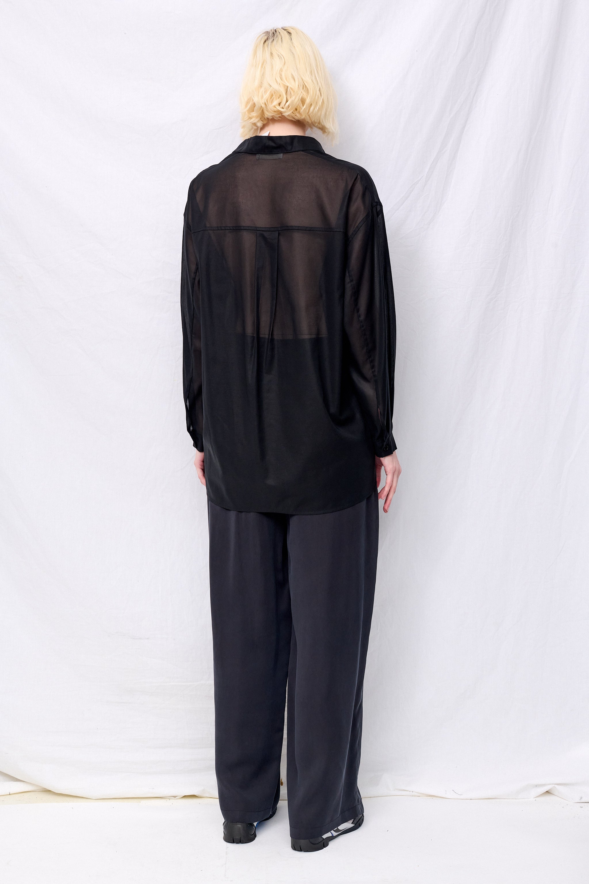 Black Sheer Cotton Classic Shirt