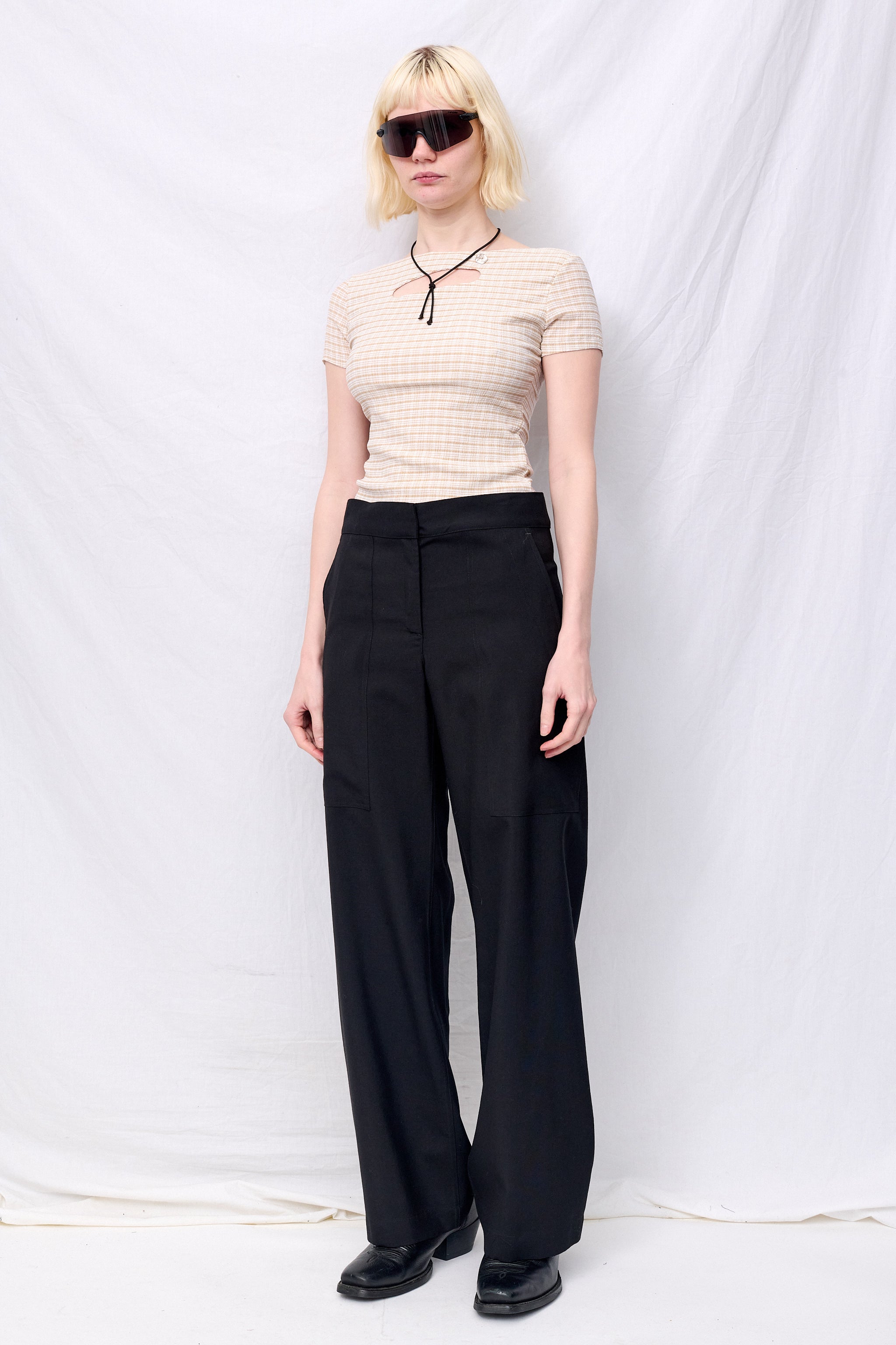 Tan Plaid Key Short Sleeve