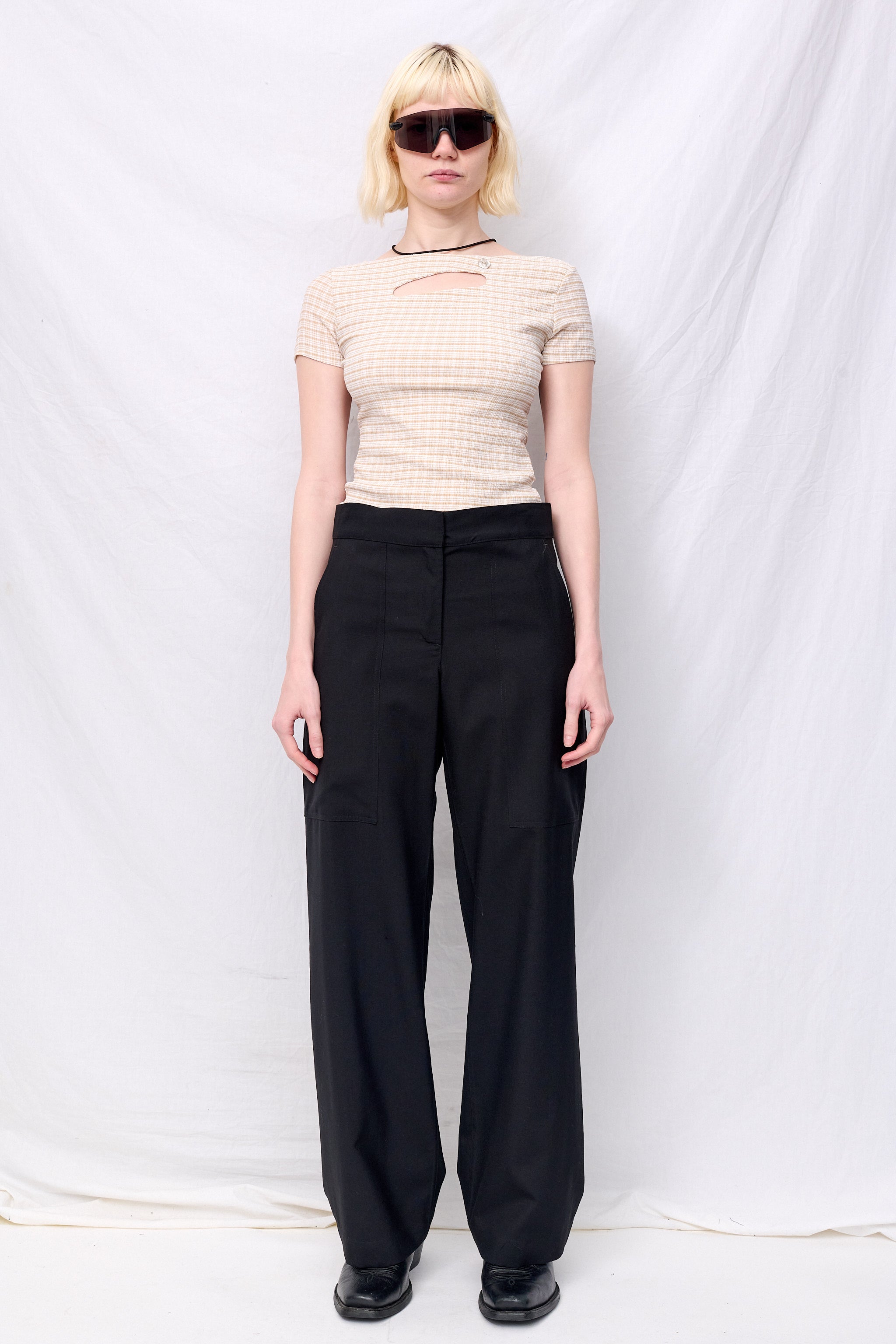 Tan Plaid Key Short Sleeve