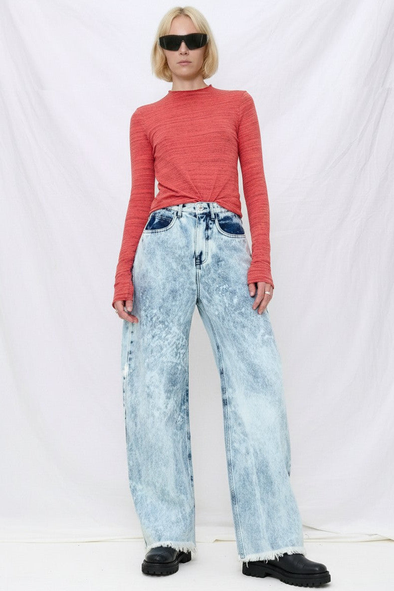 Acid Washed Blue Denim Boyfriend Jeans - Marques Almeida