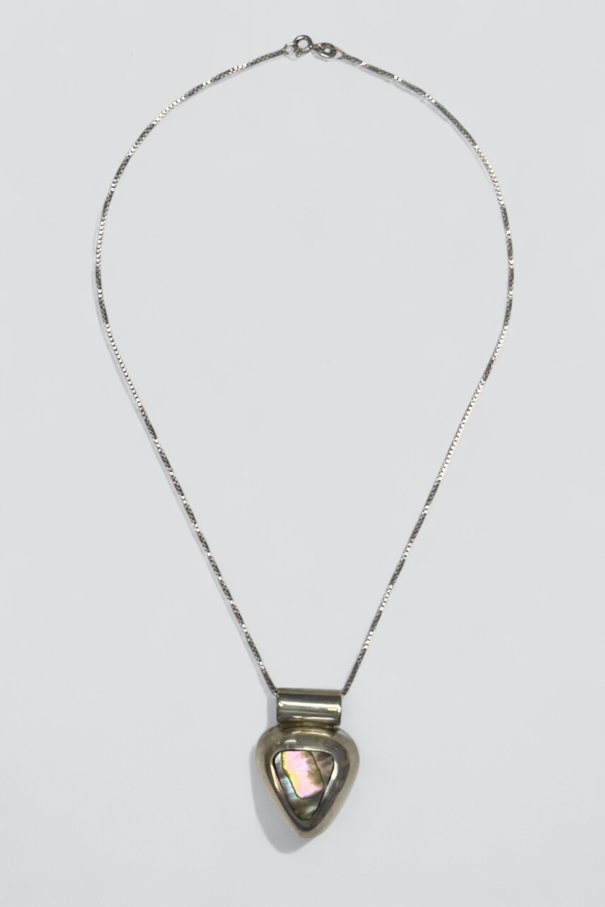 Sterling Silver Abalone Heart Necklace
