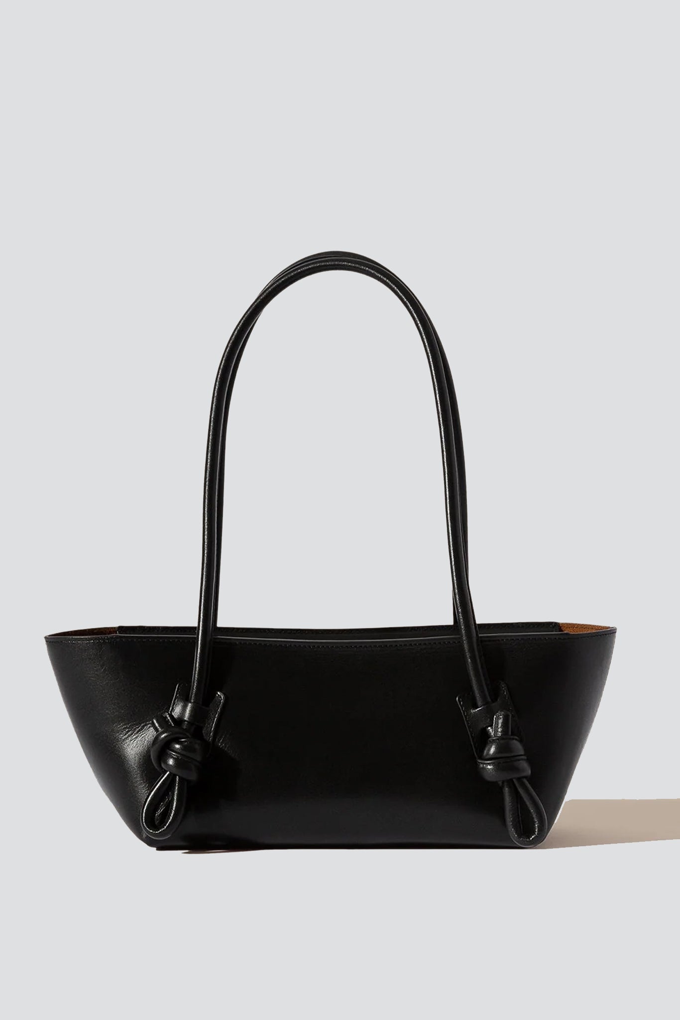 Black Leather Fleca Baguette Bag