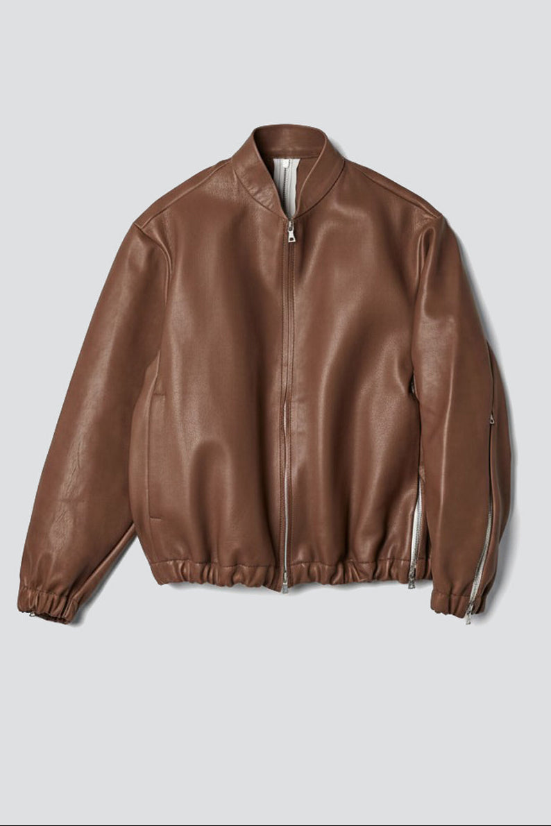 No.306 Brown Leather Six Zipper Jacket