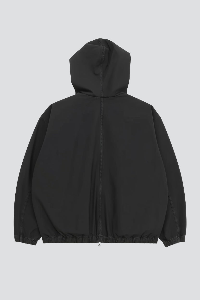 No. 216 Black Thin Canvas Hooded Jacket