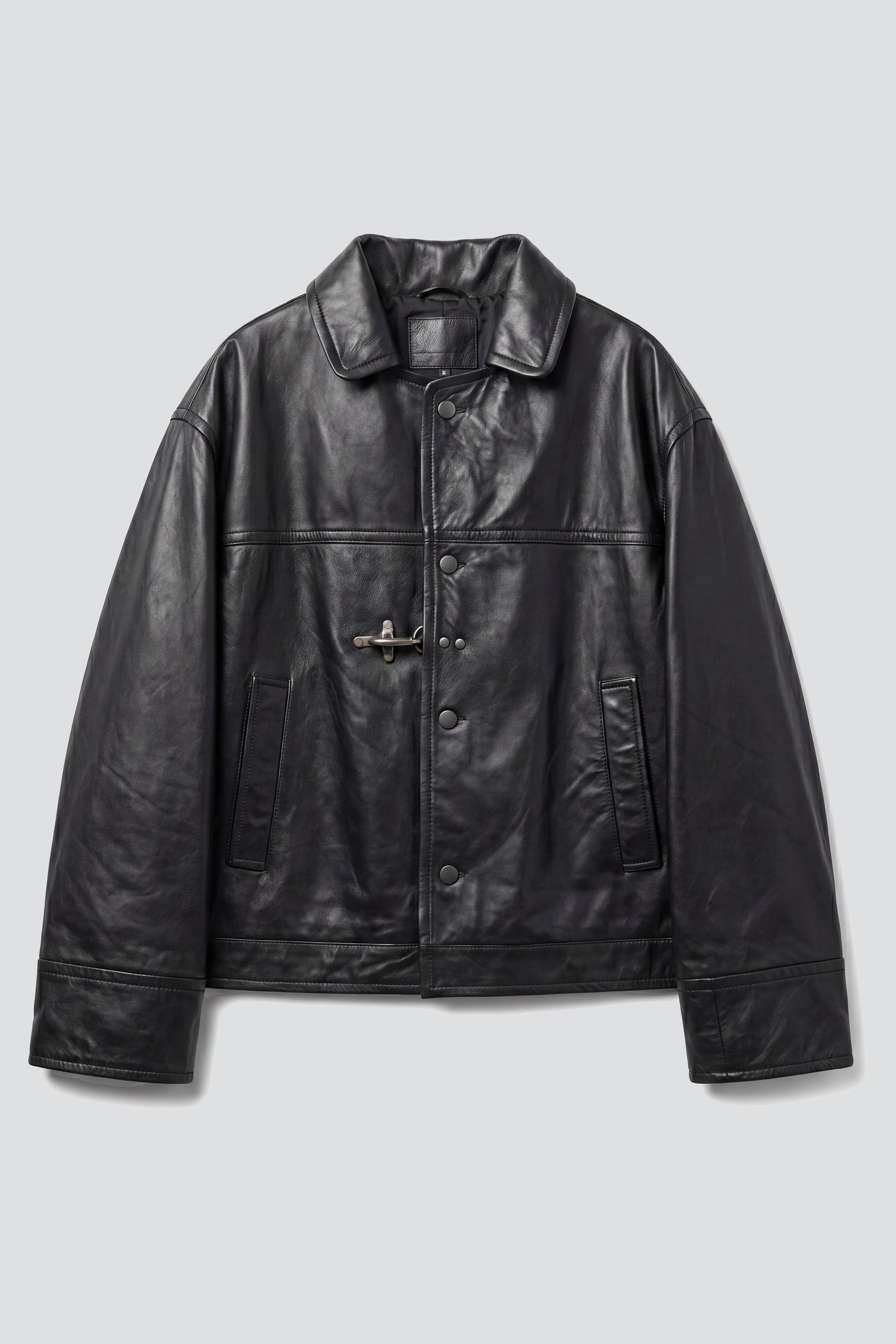 Black Leather Box Jacket