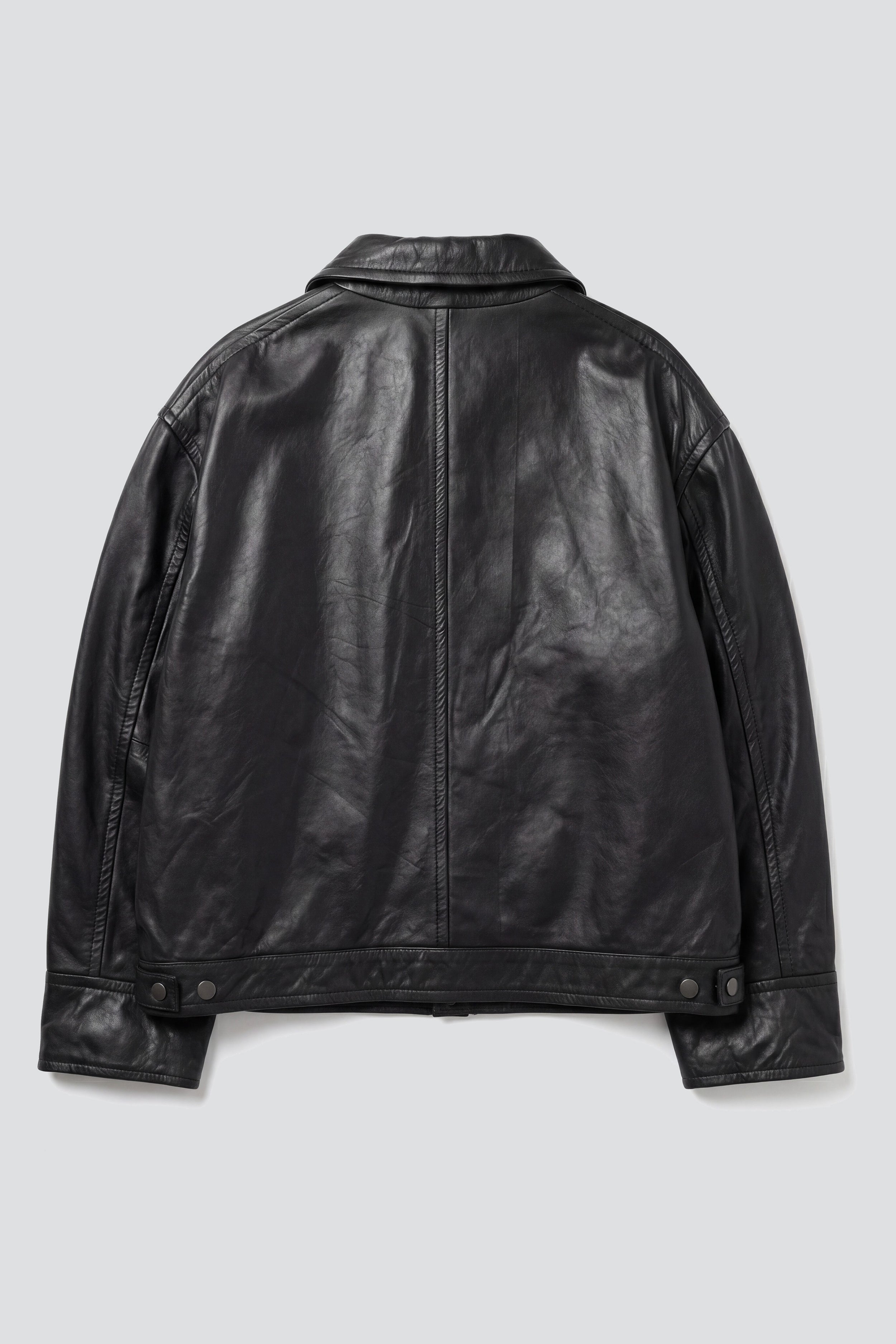Black Leather Box Jacket