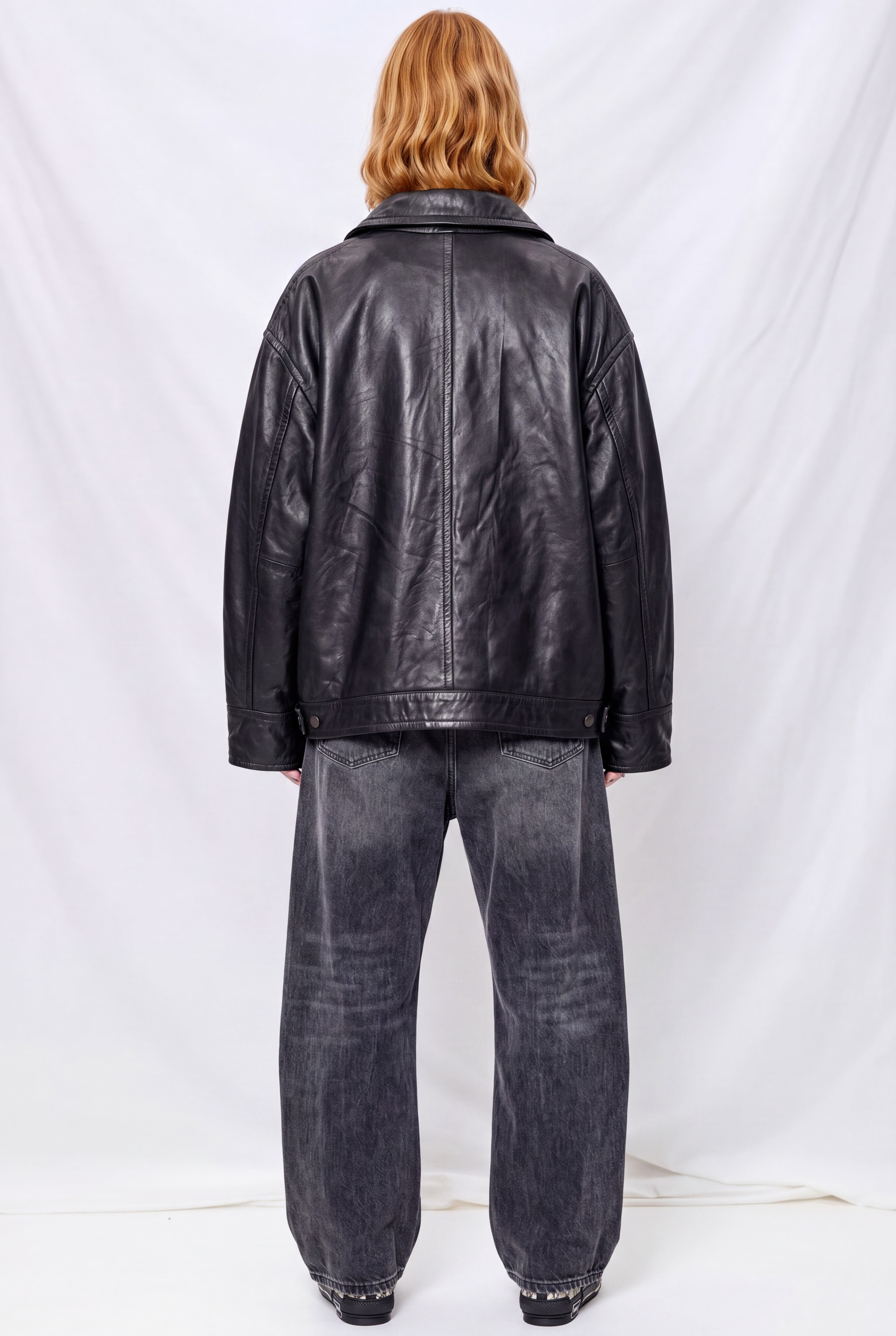 Black Leather Box Jacket