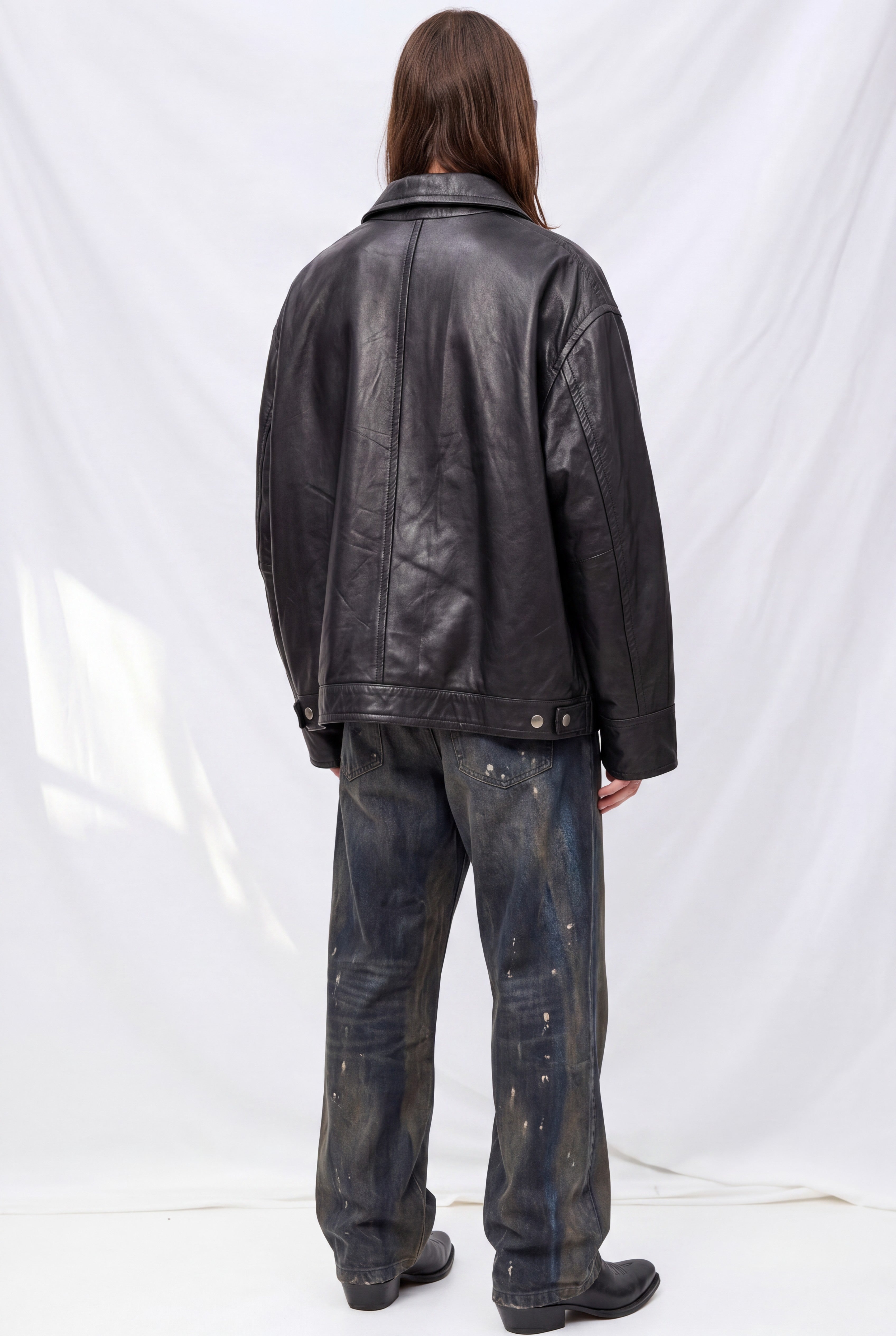 Black Leather Box Jacket