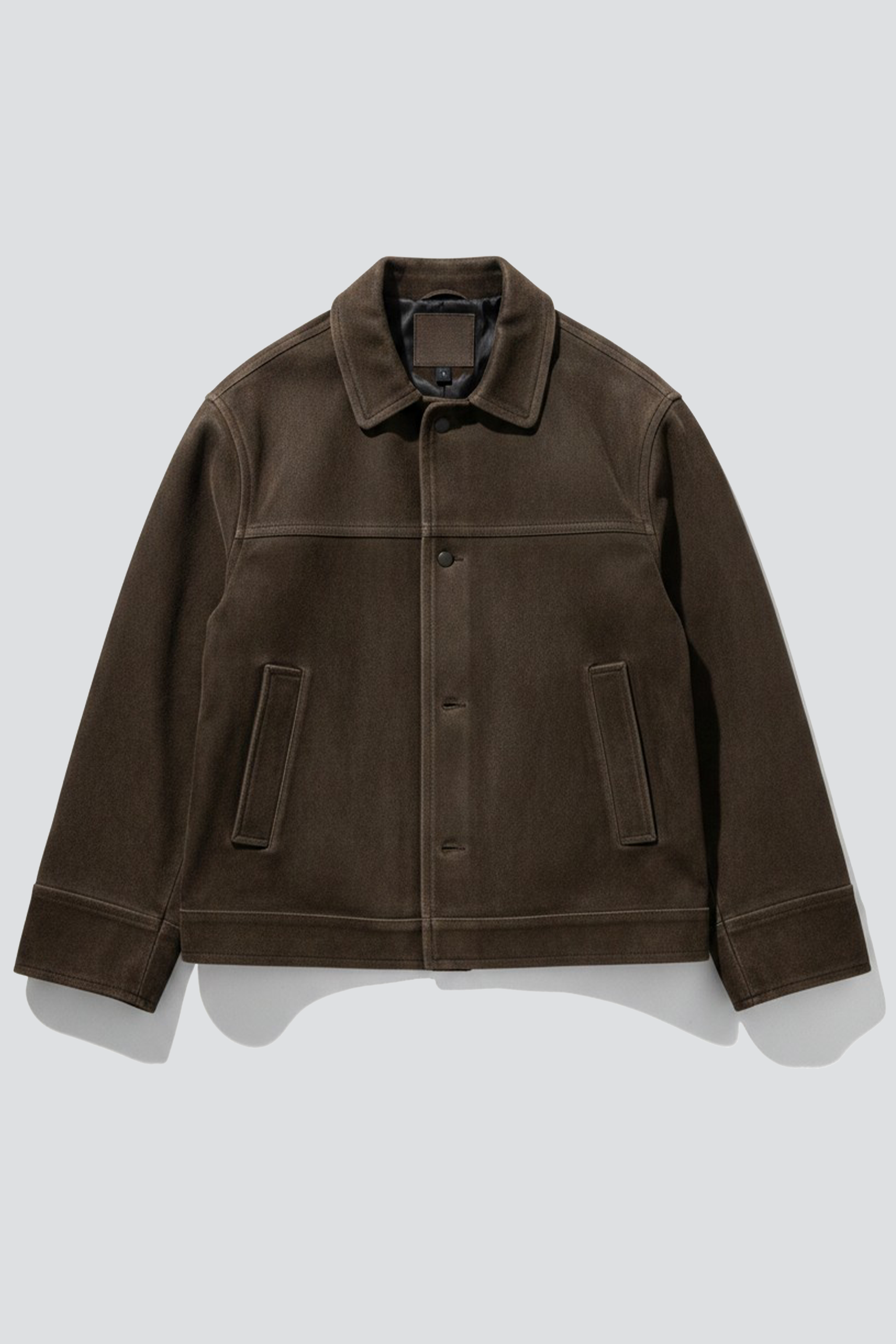 Cracked Brown Leather Box Jacket
