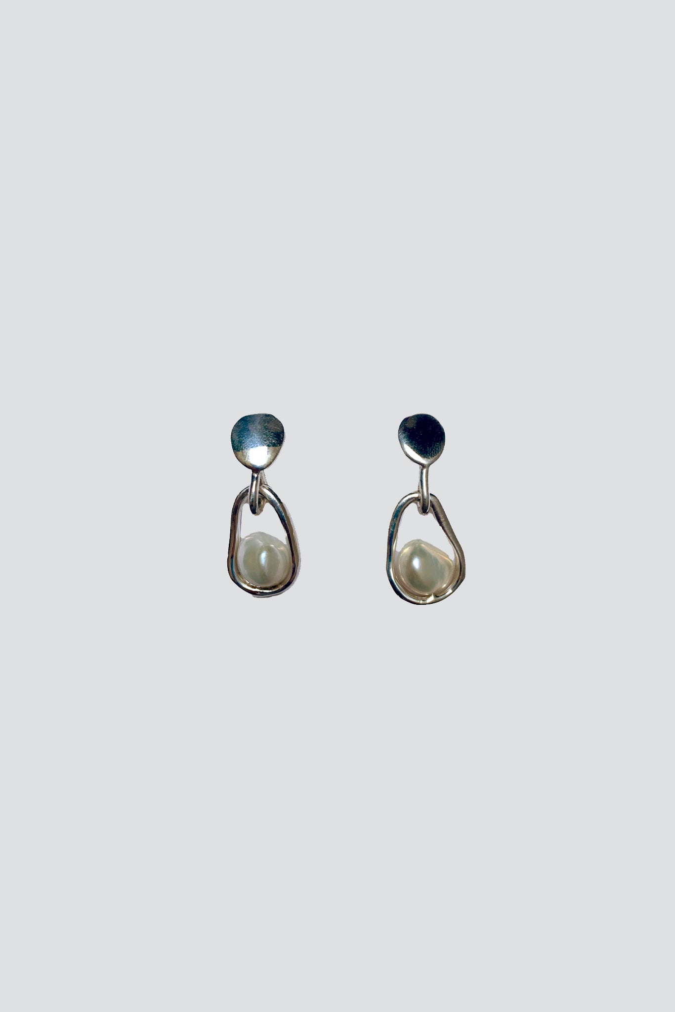 Small Caged Pearl Earrings
