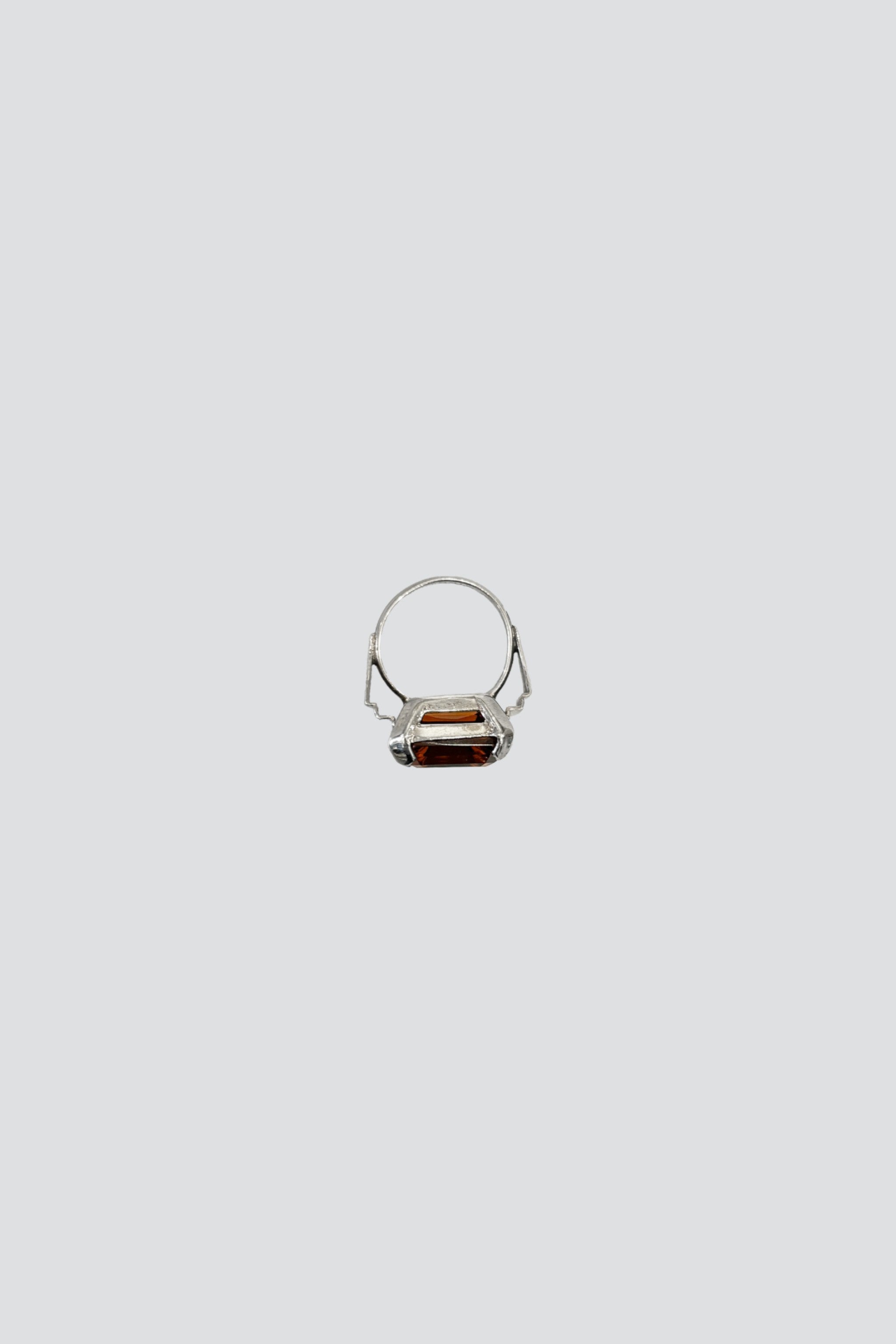 Sterling Silver Citrine Gem Pinky Ring
