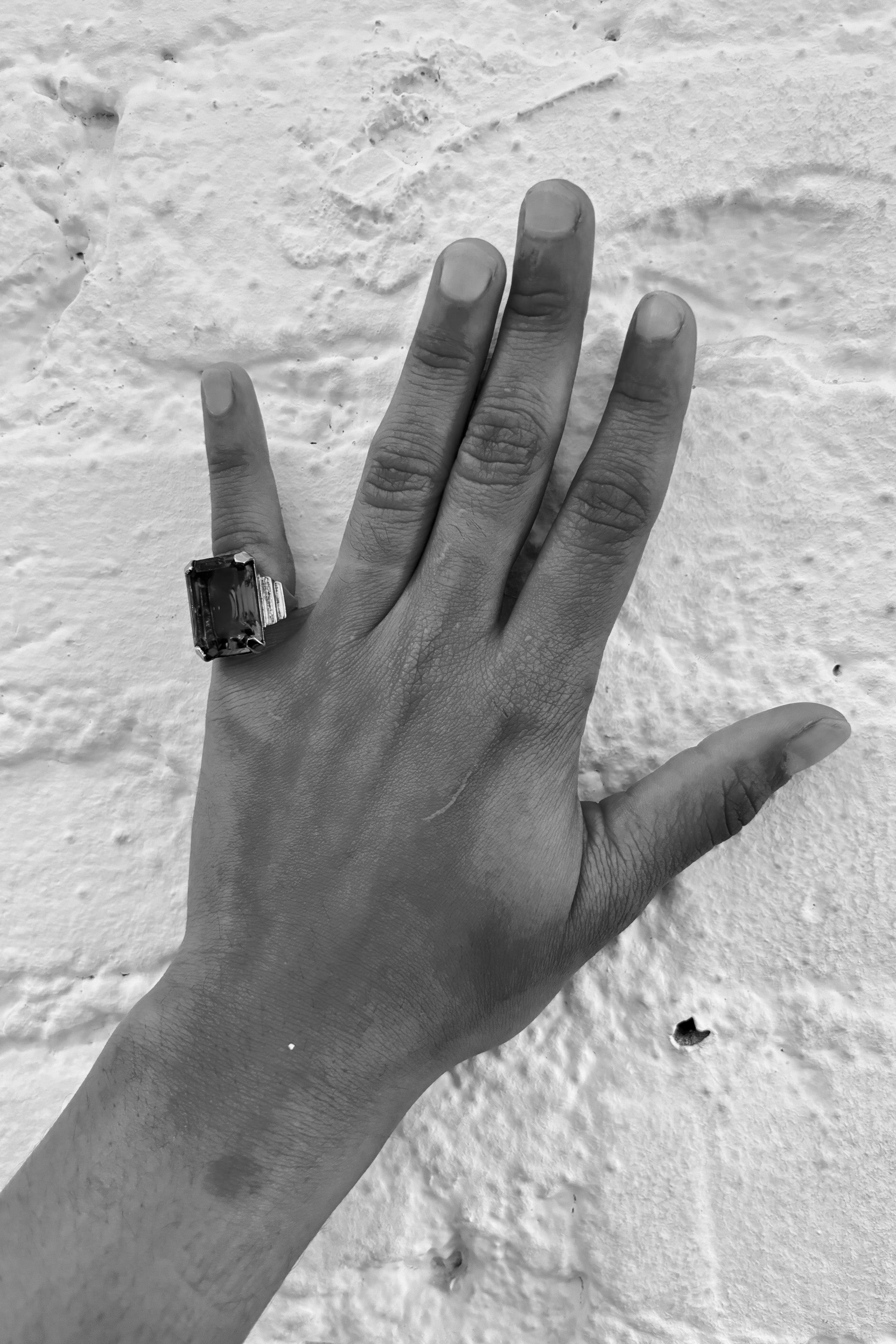 Sterling Silver Citrine Gem Pinky Ring