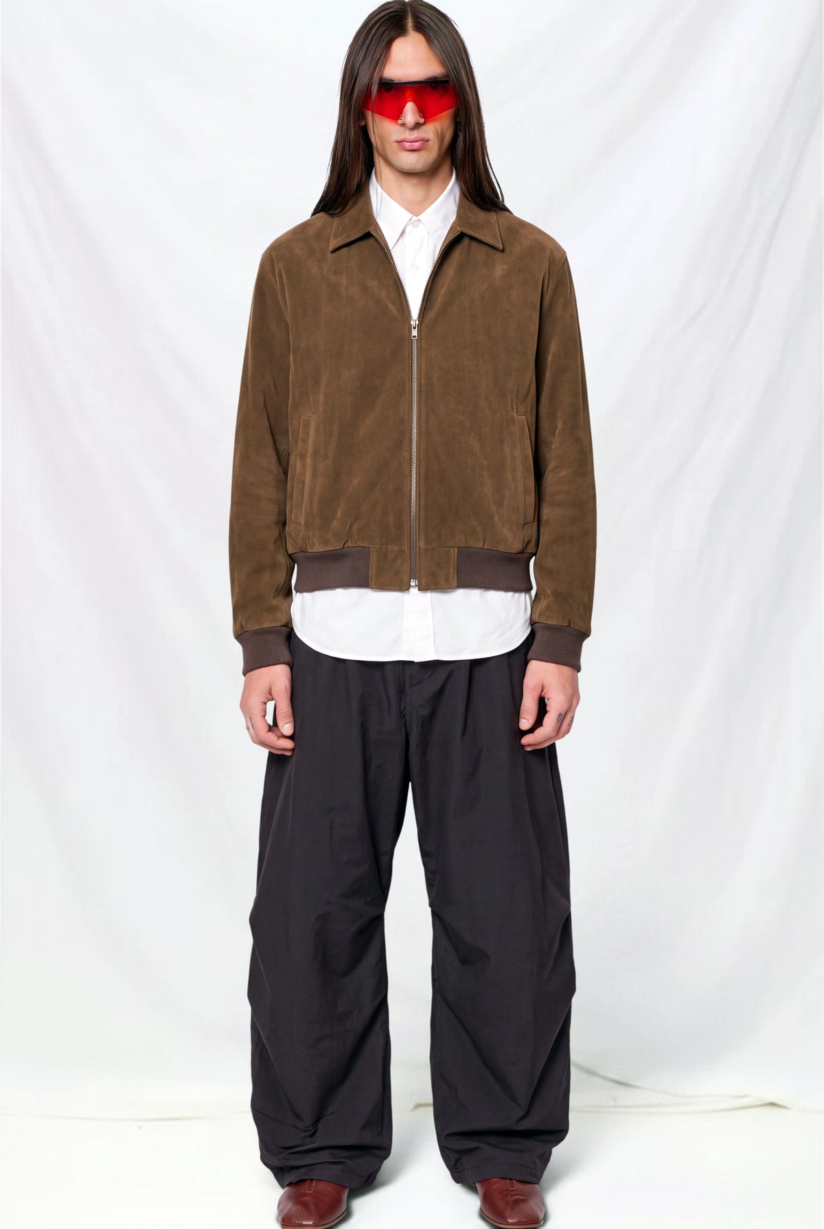 Khaki Velvet Zip Up Jumper