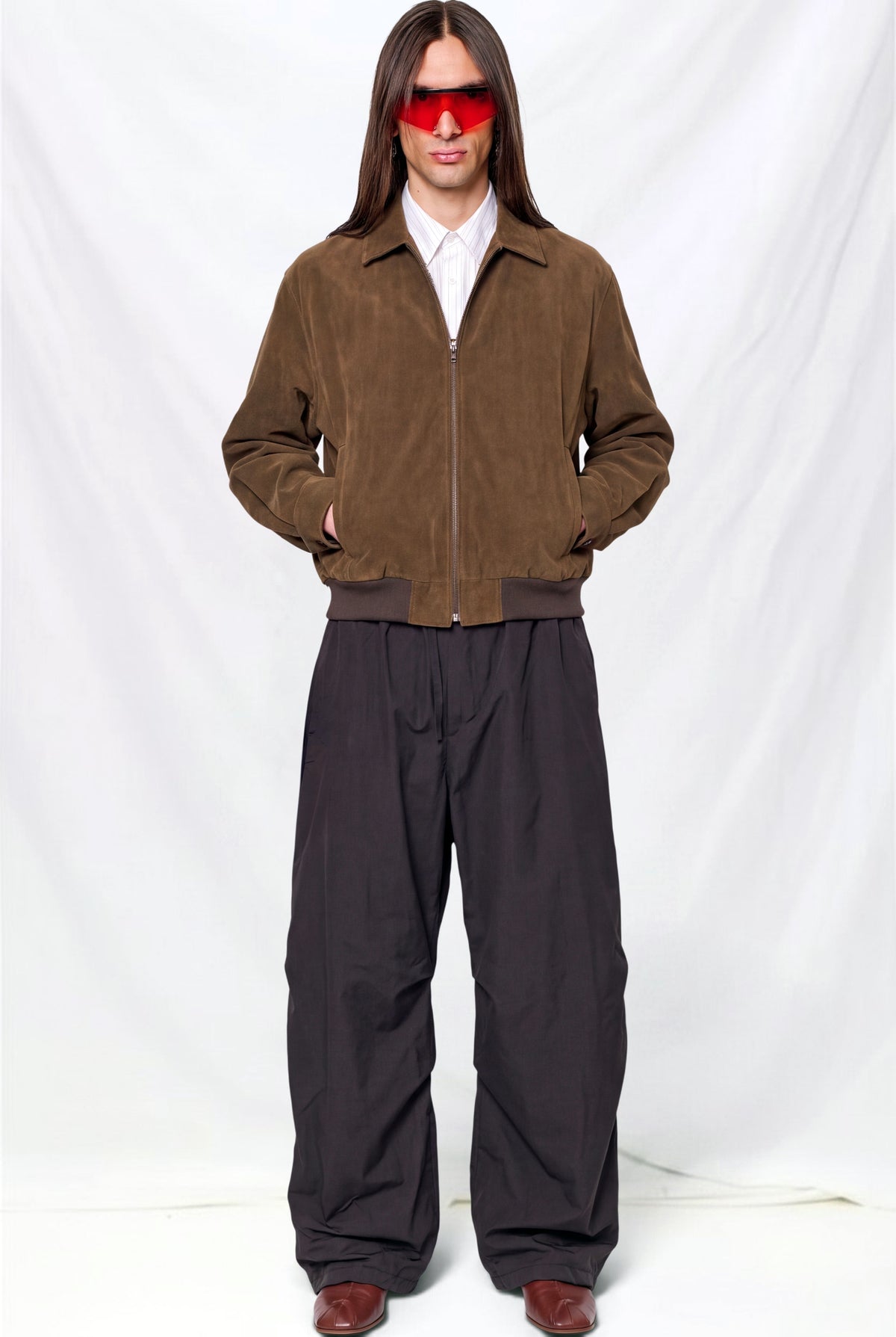 Black Drawstring Wide Fatigue Pants