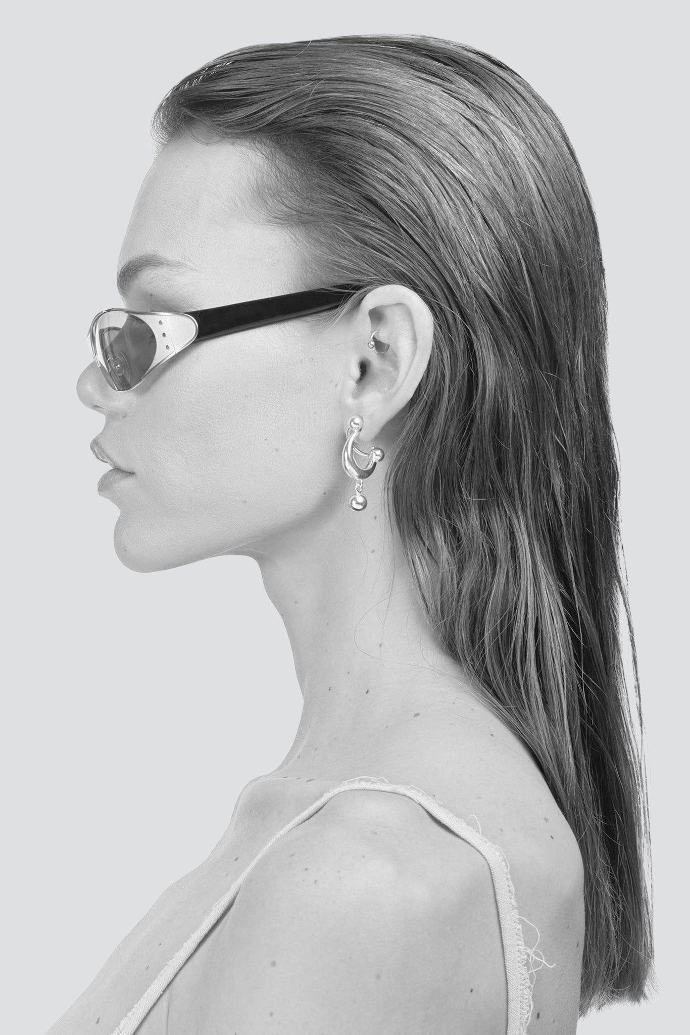 Sterling Croissant Earrings