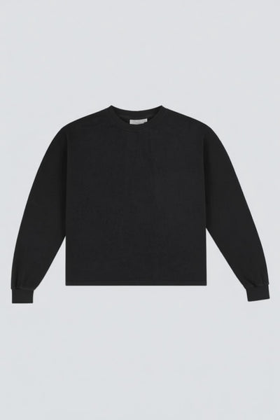 Black Cropped Long Sleeve Tee - Jungmaven – Assembly New York