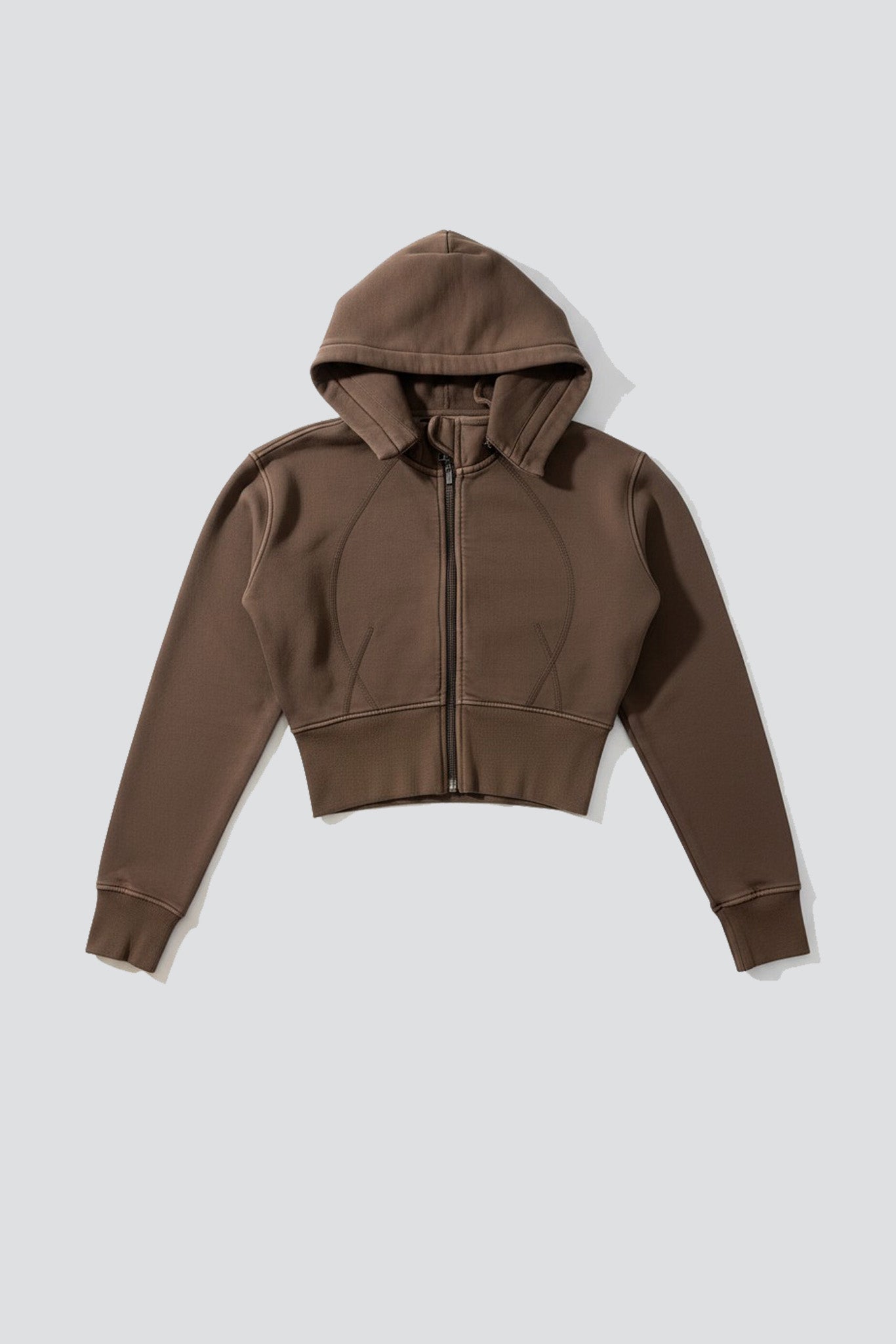 Coffee Cropped Fleece Hoodie