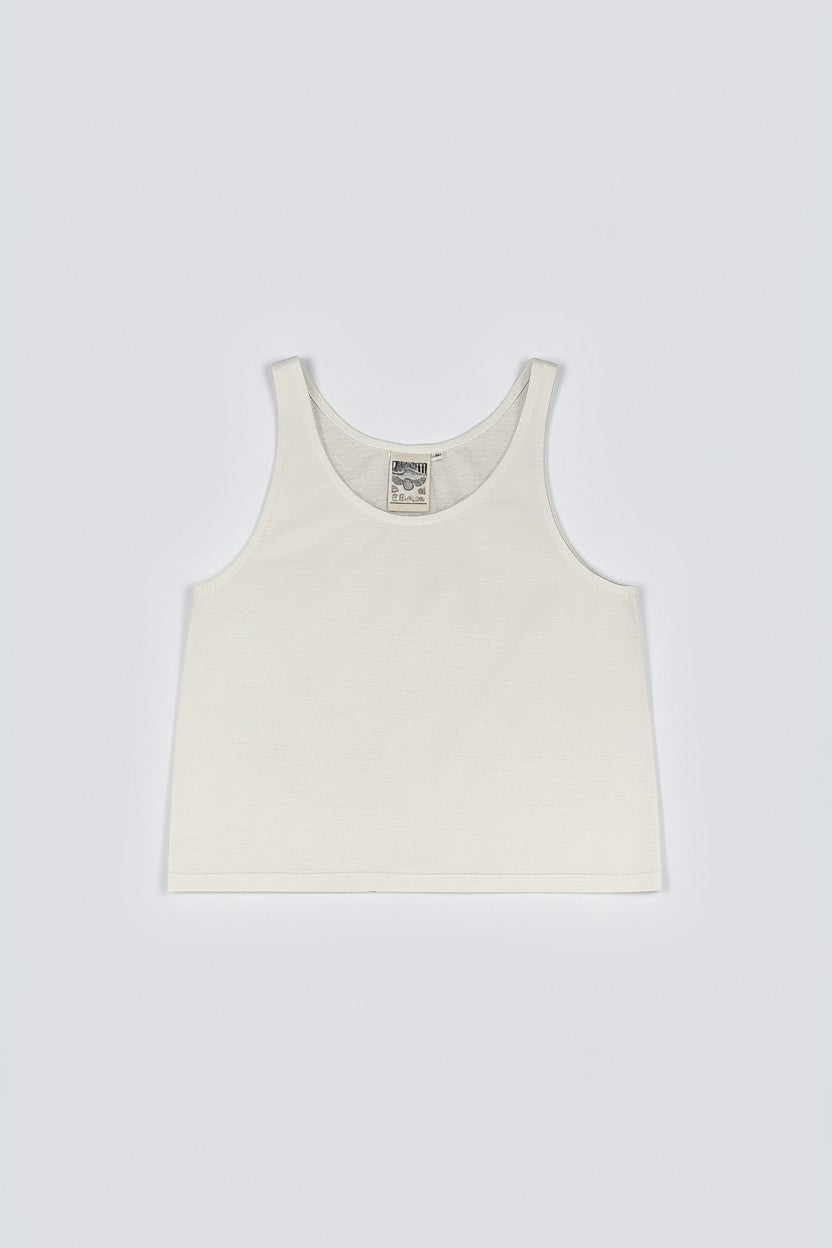Washed White Cropped Tank
