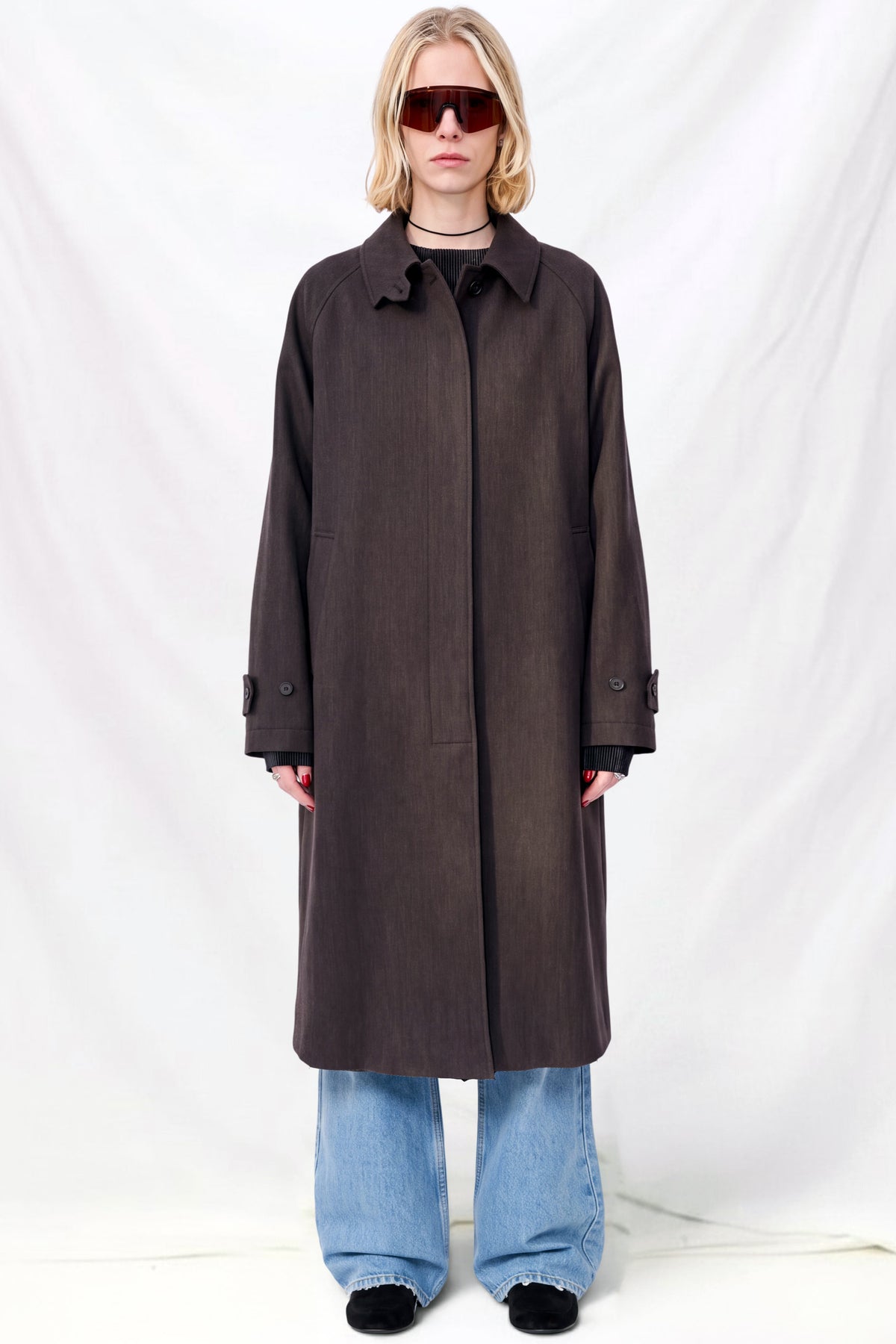 Brown Marl Holin Trench Coat