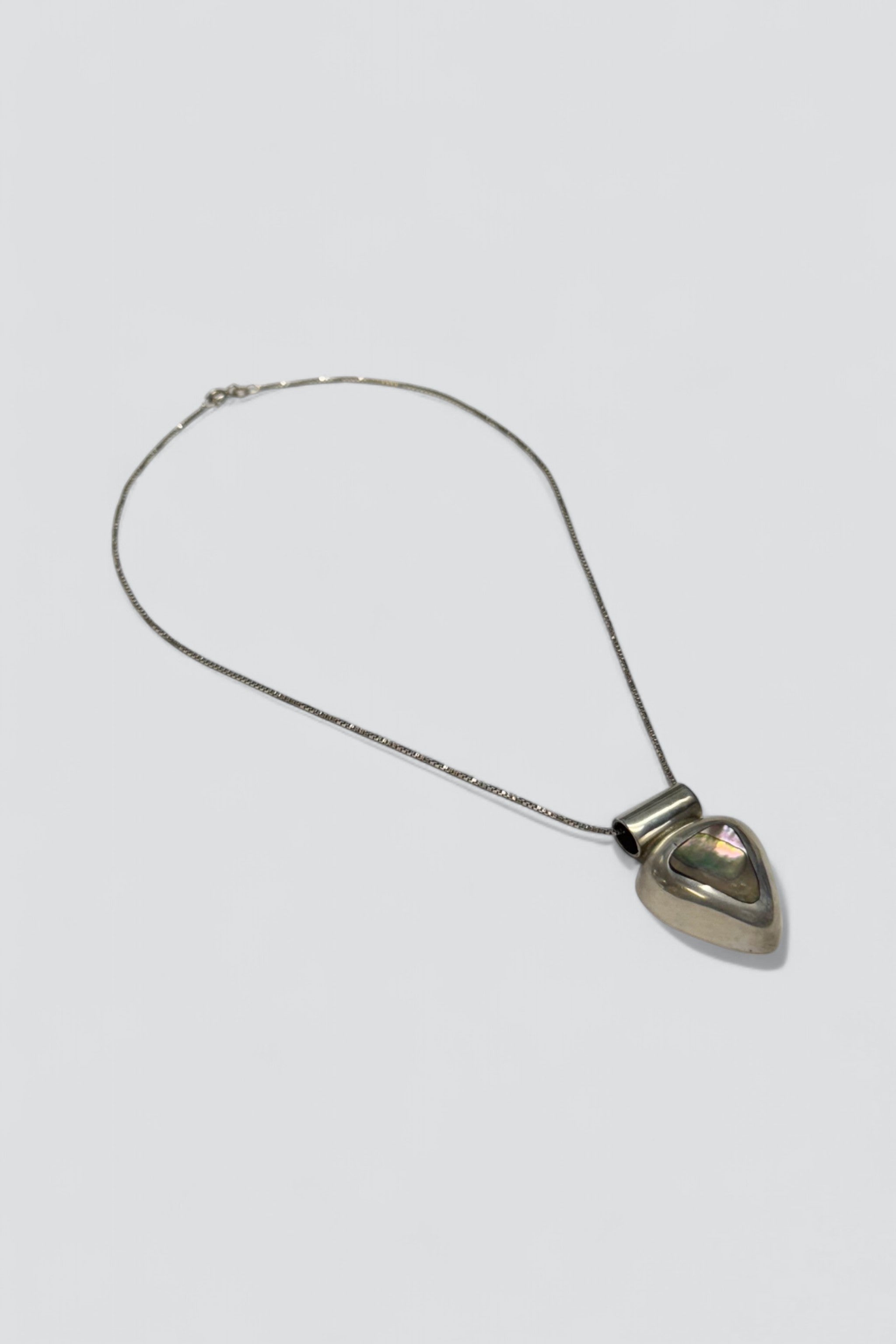 Sterling Silver Abalone Heart Necklace