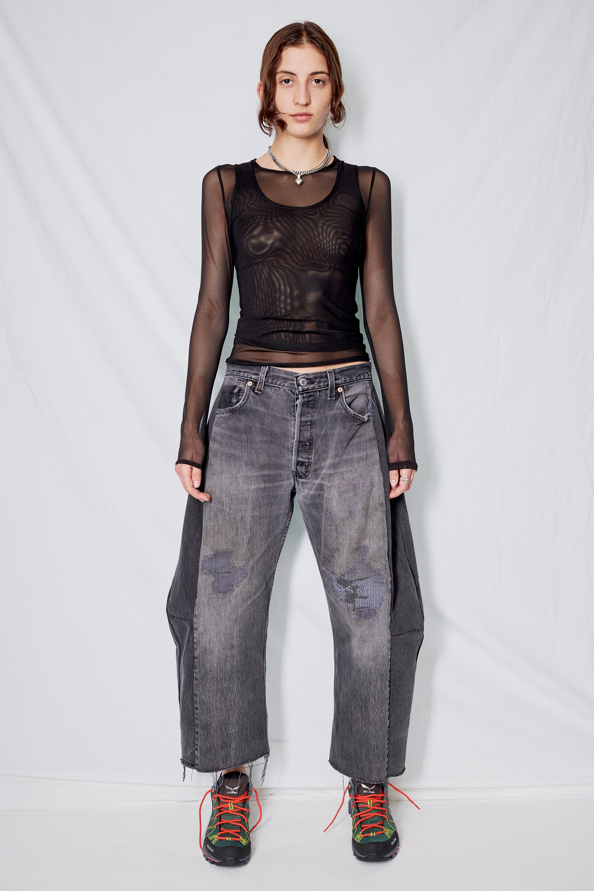 Black Mesh Double Layer Top - Assembly New York