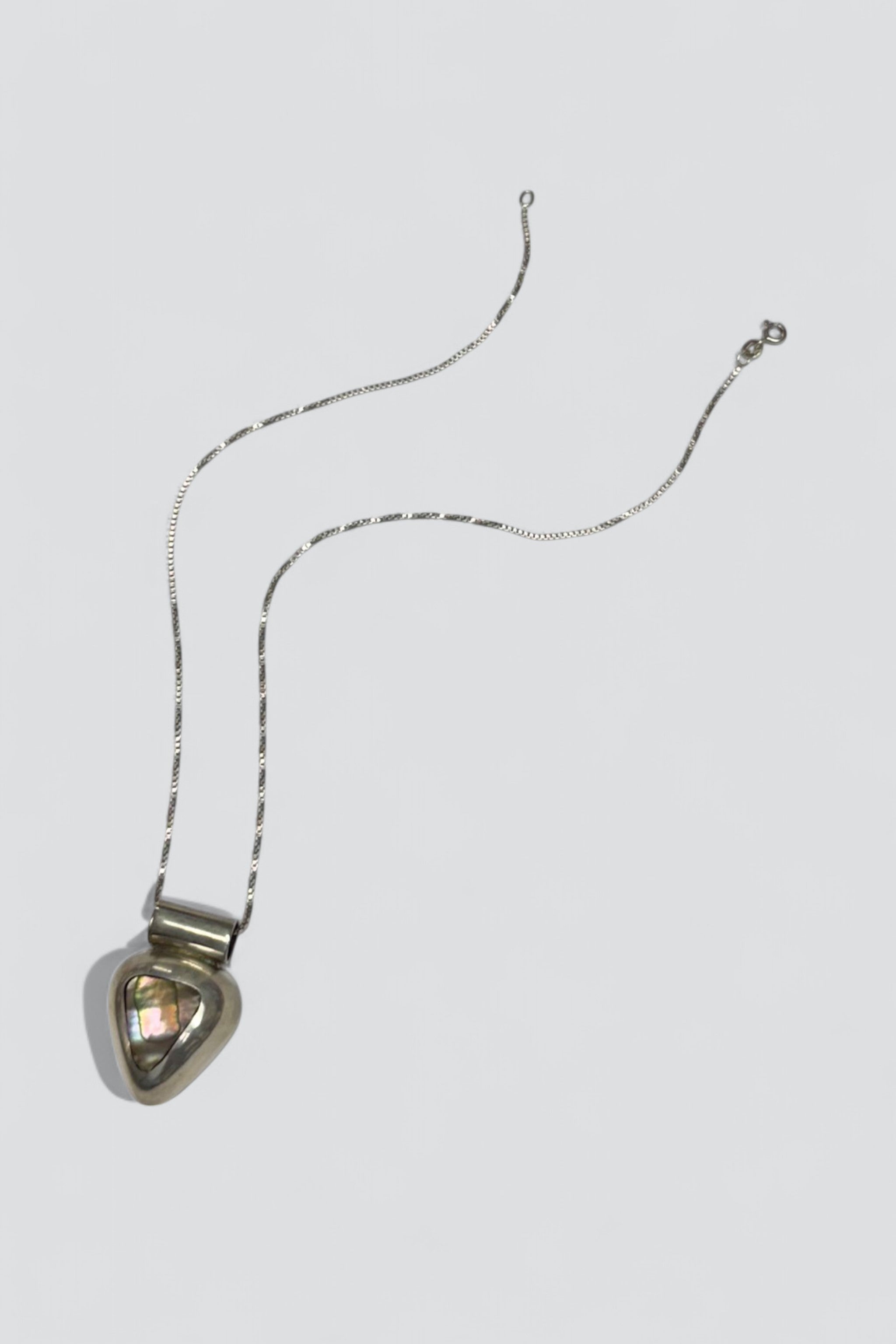 Sterling Silver Abalone Heart Necklace