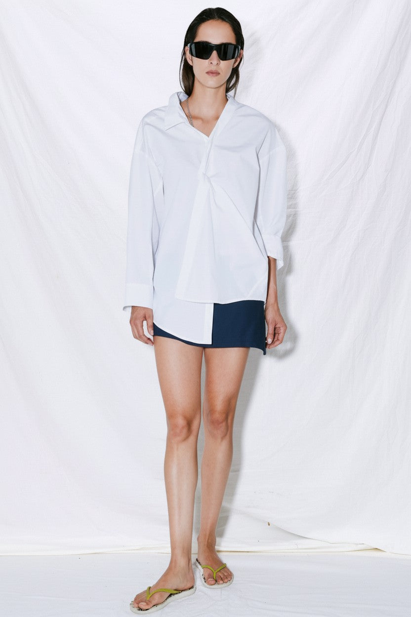 White Charles Badly Buttoned Shirt