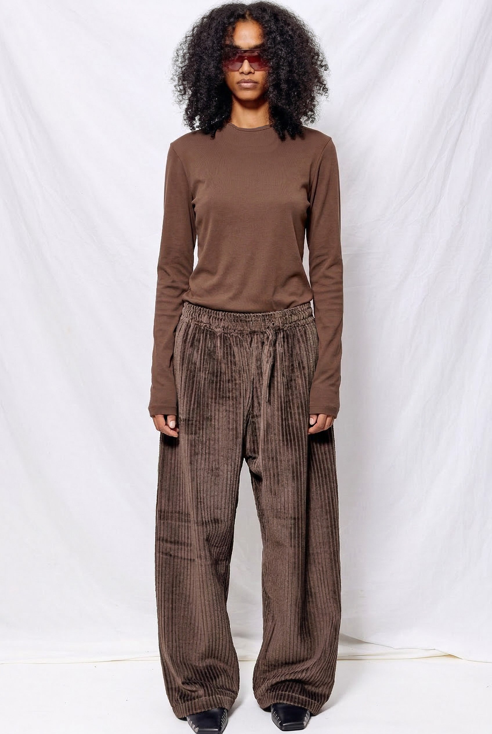 No.87 Brown Organic Cotton Long Sleeve T-Shirt - Gabriela Coll