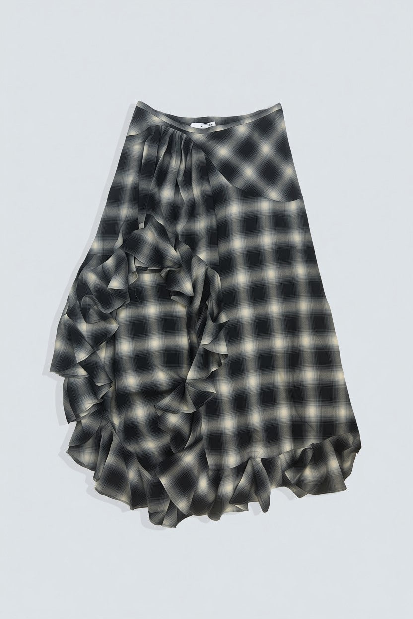 Fog Plaid Lightweight Flannel Florist Skirt