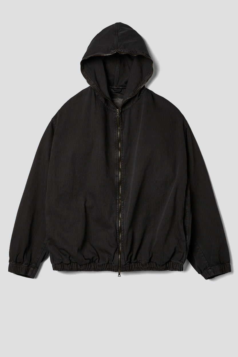 No. 216 Black Thin Canvas Hooded Jacket