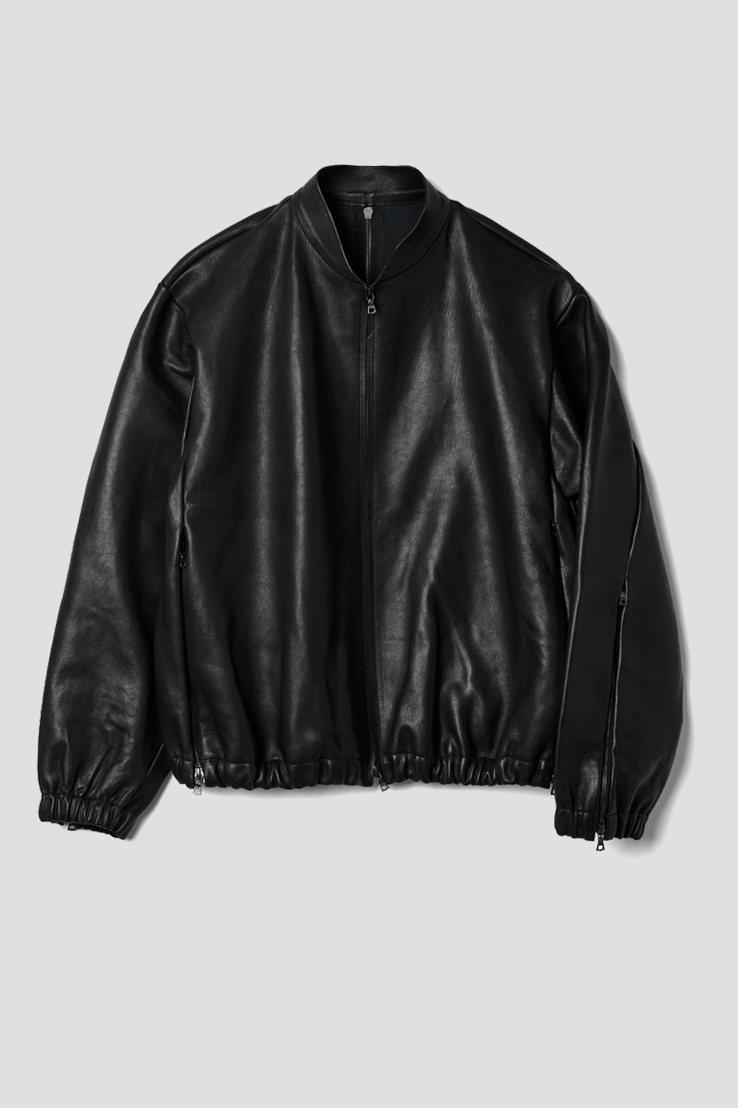 No.306 Black Leather Six Zipper Jacket